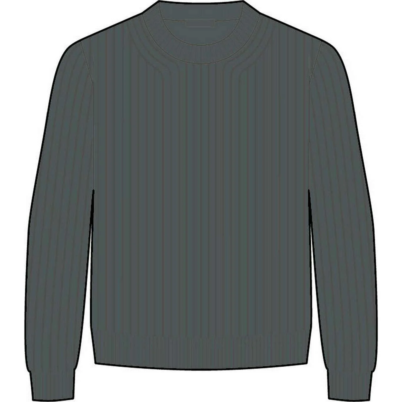 Falke Half Cardigan Crew Neck Sweater - Asphalt Mel Grey