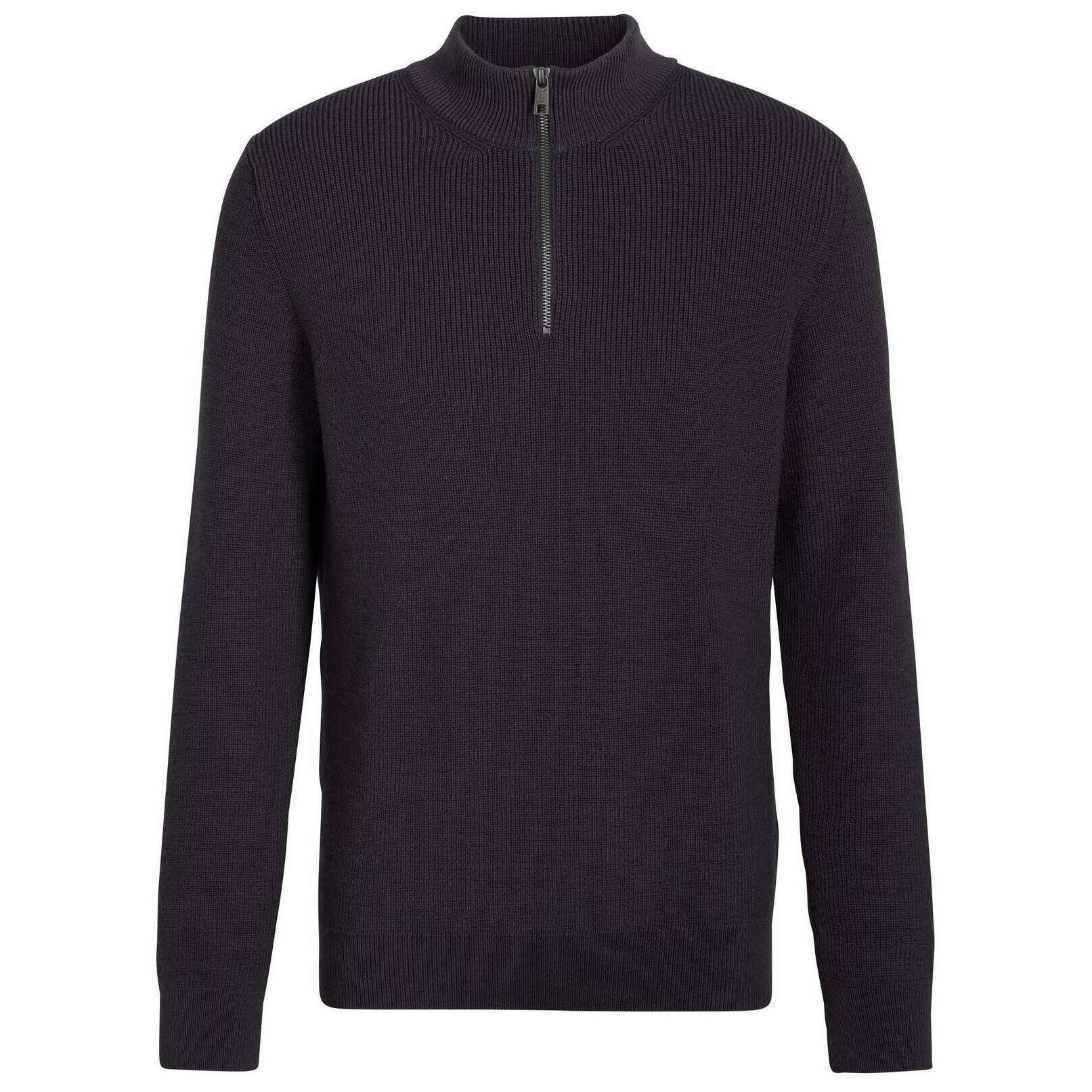 Falke Half Cardigan Half-Zip Sweater - Asphalt Mel Grey