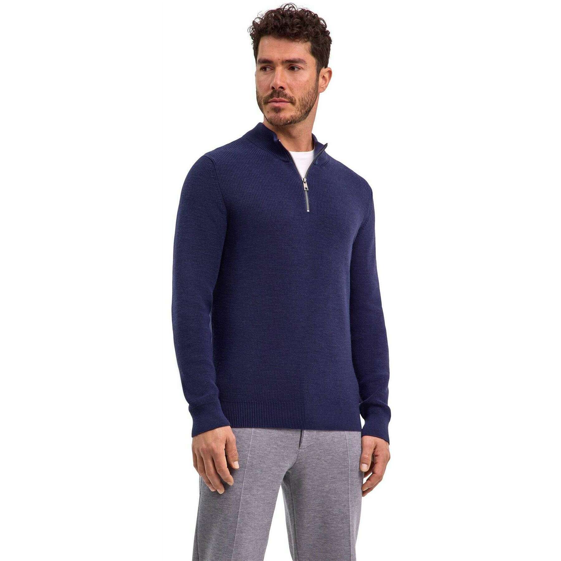Falke Half Cardigan Half-Zip Sweater - Plum Navy - Image 2