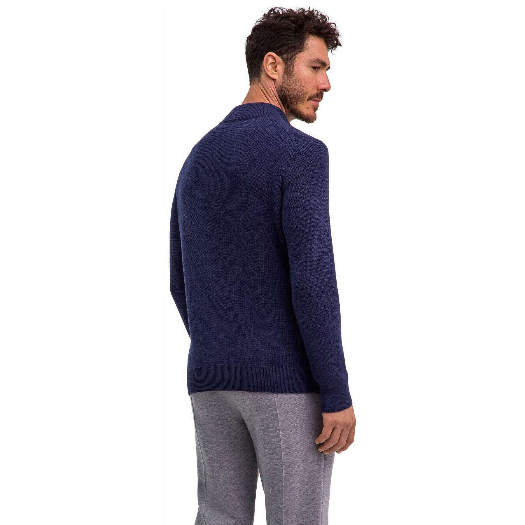 Falke Half Cardigan Half-Zip Sweater - Plum Navy - Image 3