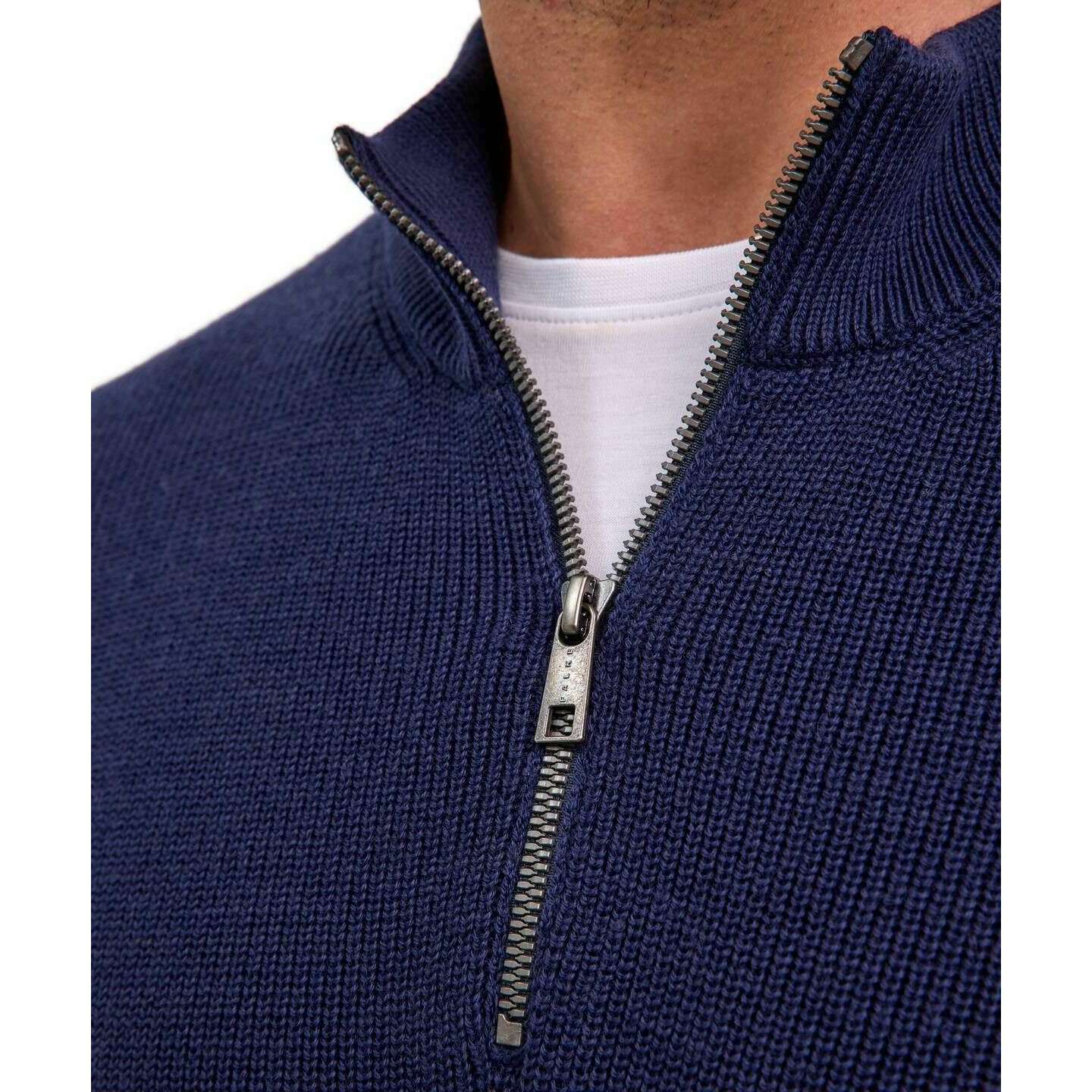 Falke Half Cardigan Half-Zip Sweater - Plum Navy - Image 4