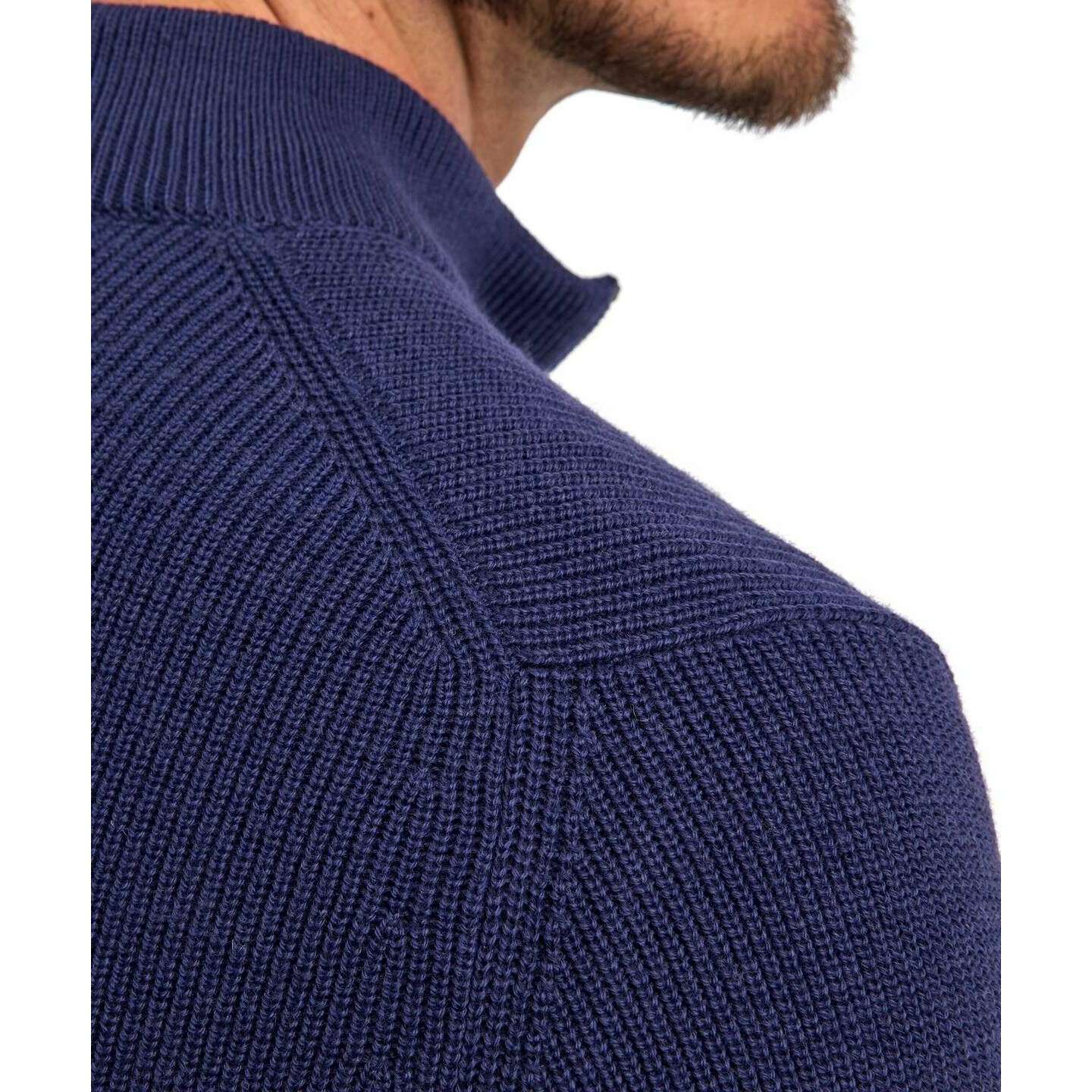 Falke Half Cardigan Half-Zip Sweater - Plum Navy - Image 5