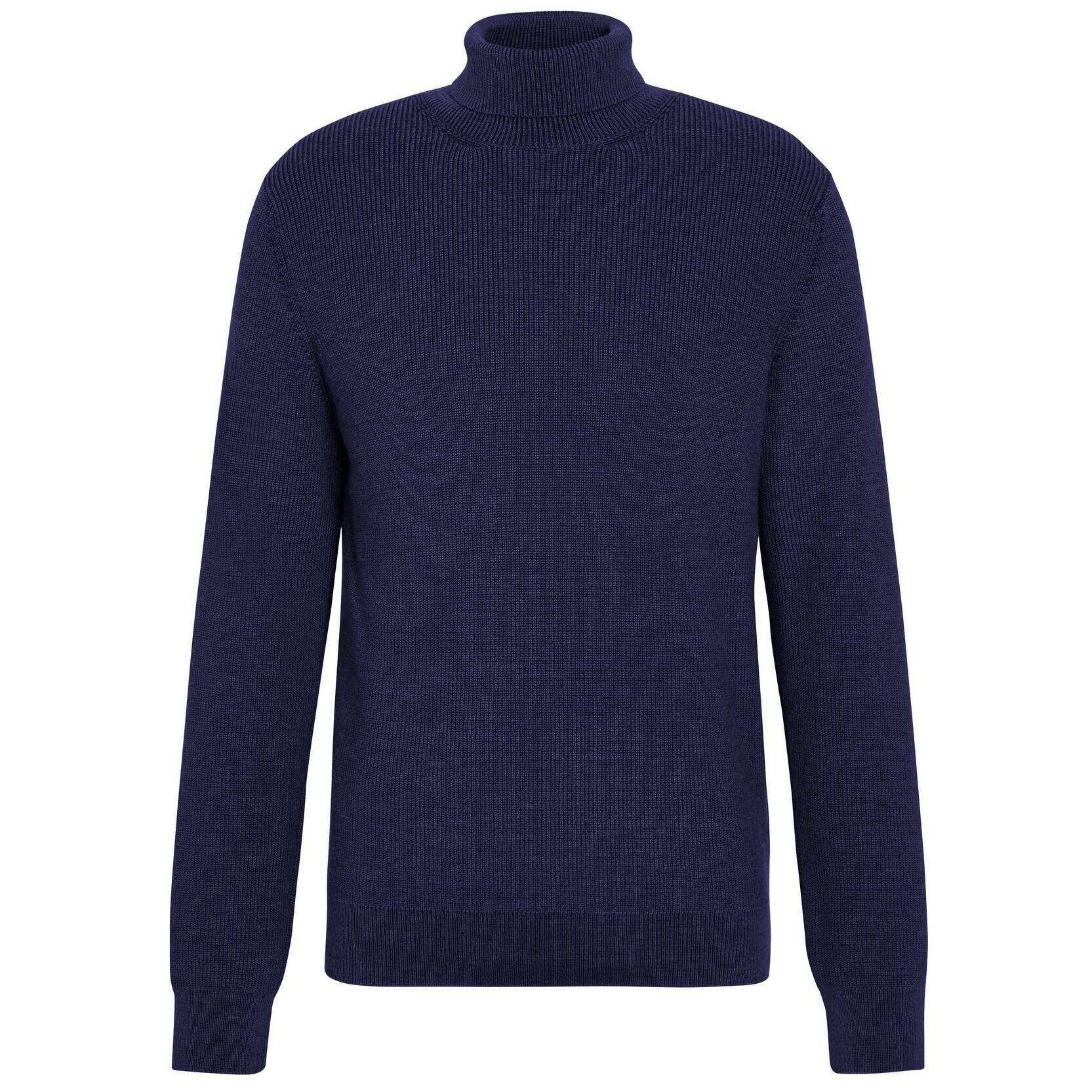 Falke Half Cardigan Roll Neck Sweater - Plum Navy