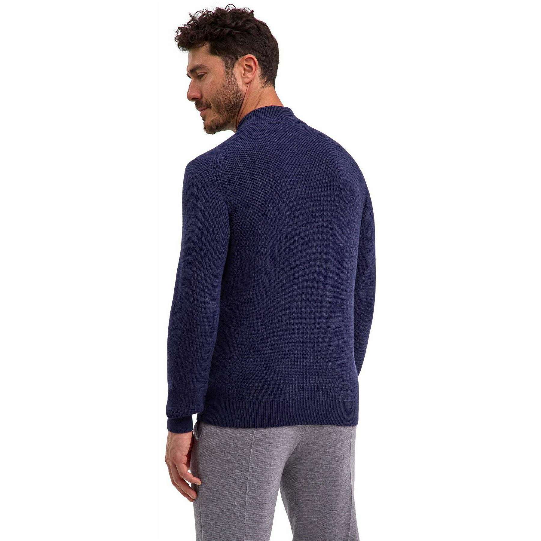 Falke Half Cardigan Zip Jacket - Plum Navy - Image 3