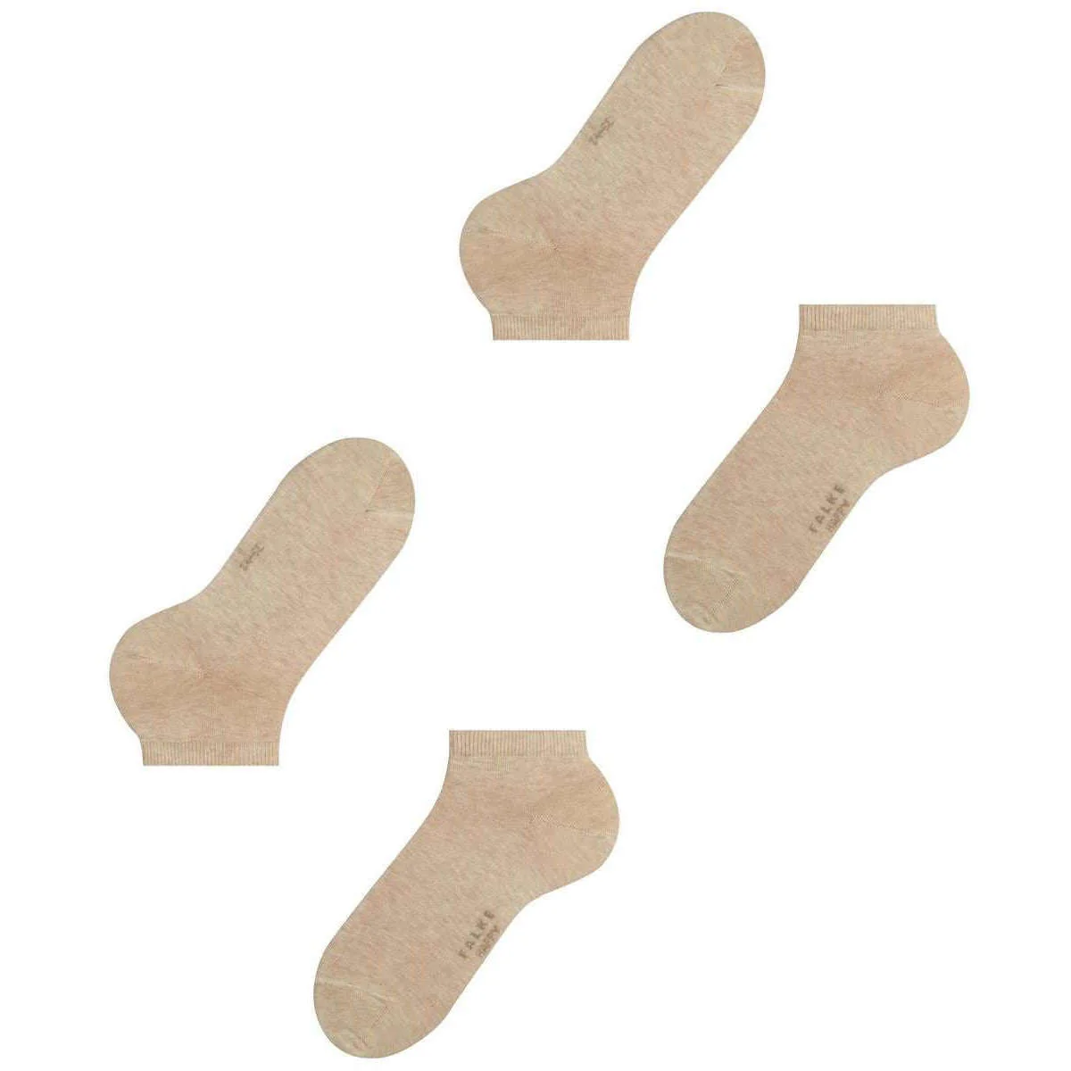 Falke Happy 2 Pack Sneaker Socks - Sand Mel Beige - Image 4