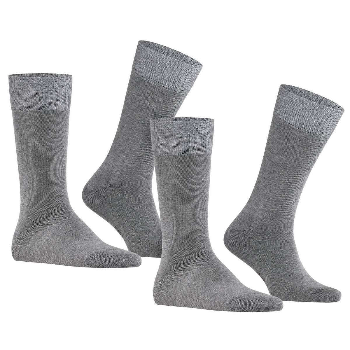 Falke Happy 2 Pack Socks - Light Grey Mel - Image 2