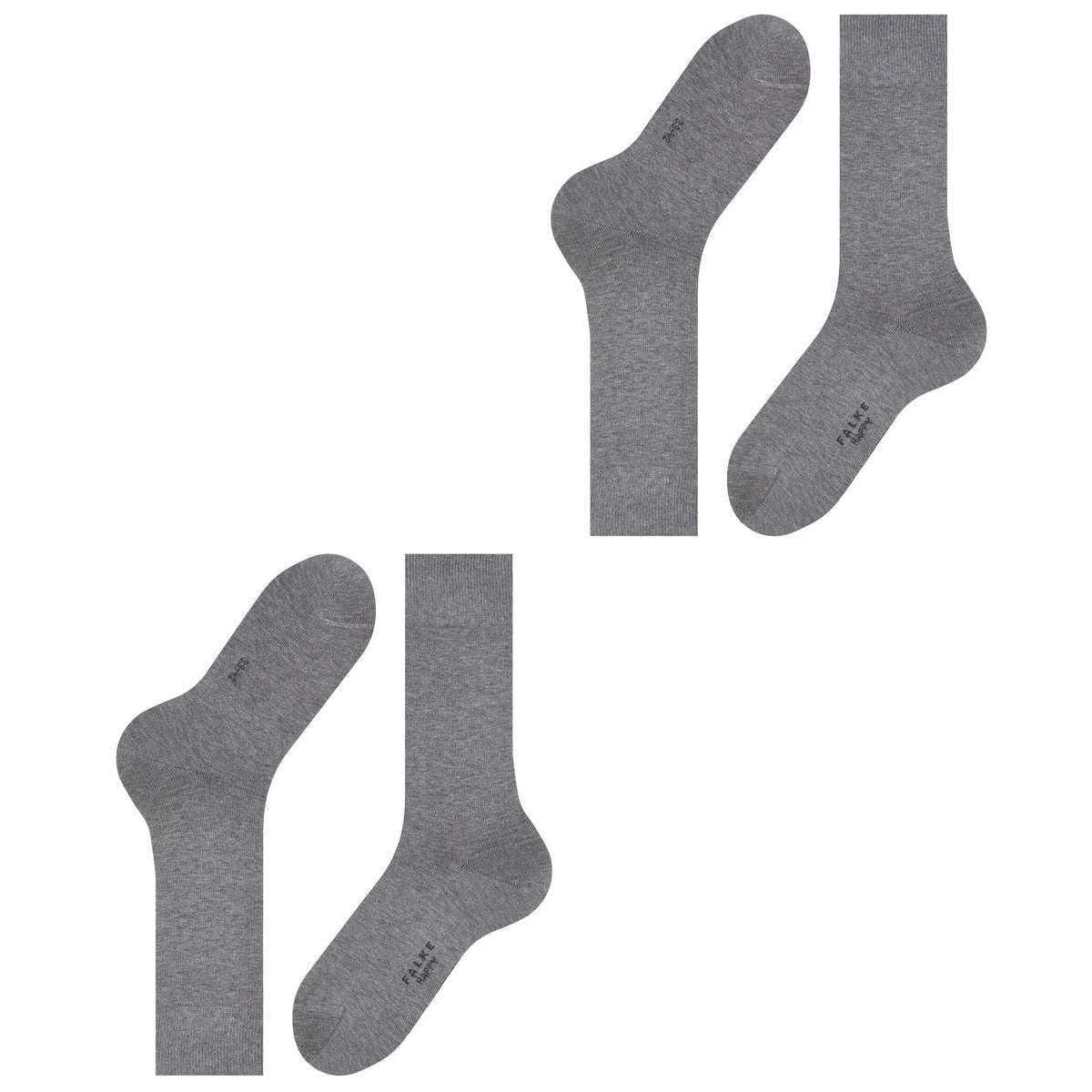 Falke Happy 2 Pack Socks - Light Grey Mel - Image 5