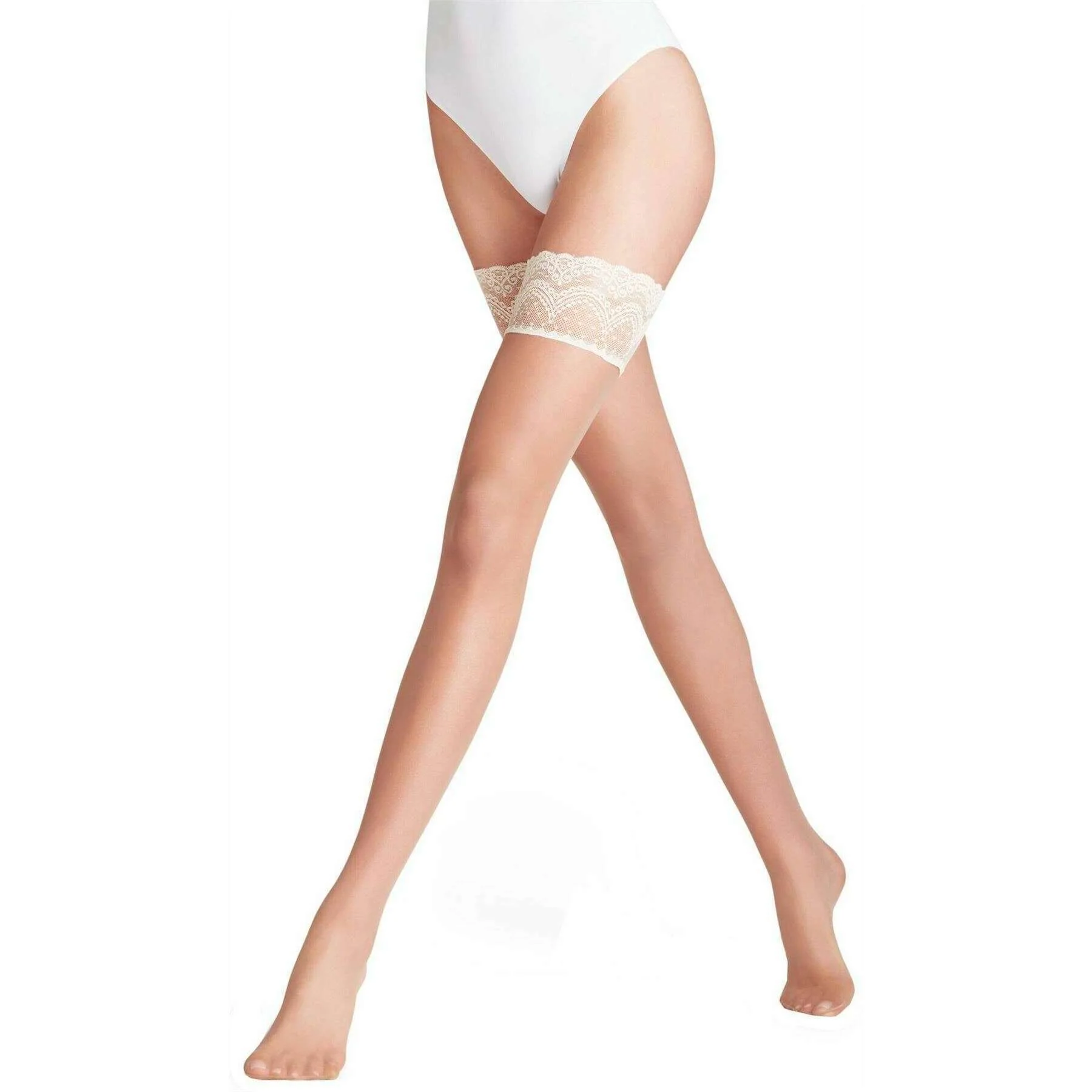 Falke Invisible Deluxe 8 Denier Stay-Ups - Bras/Champ Beige