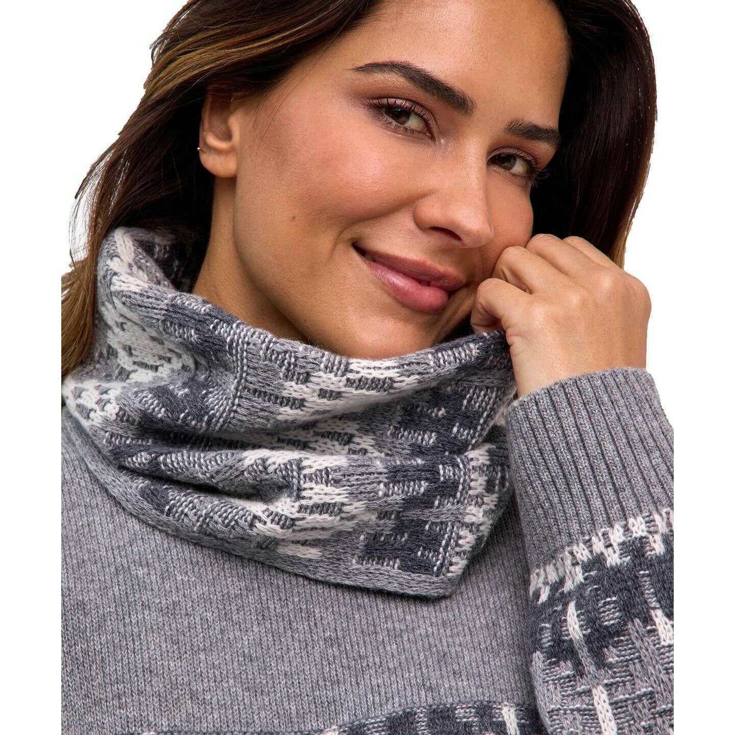 Falke Jacquard Loop Scarf - Grey Mel - Image 3