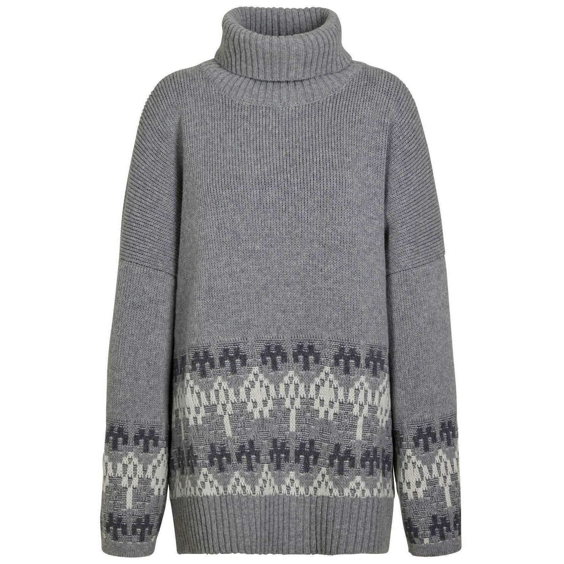 Falke Jacquard Roll Neck Sweater - Grey Mel