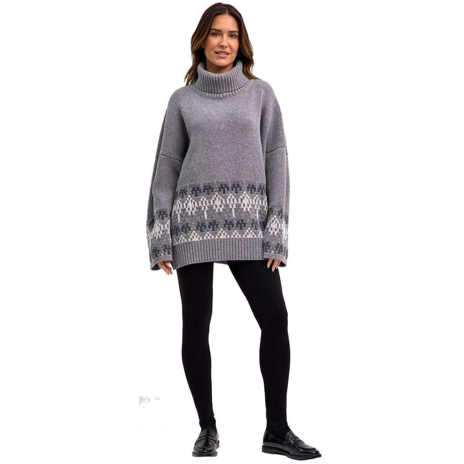 Falke Jacquard Roll Neck Sweater - Grey Mel - Image 6