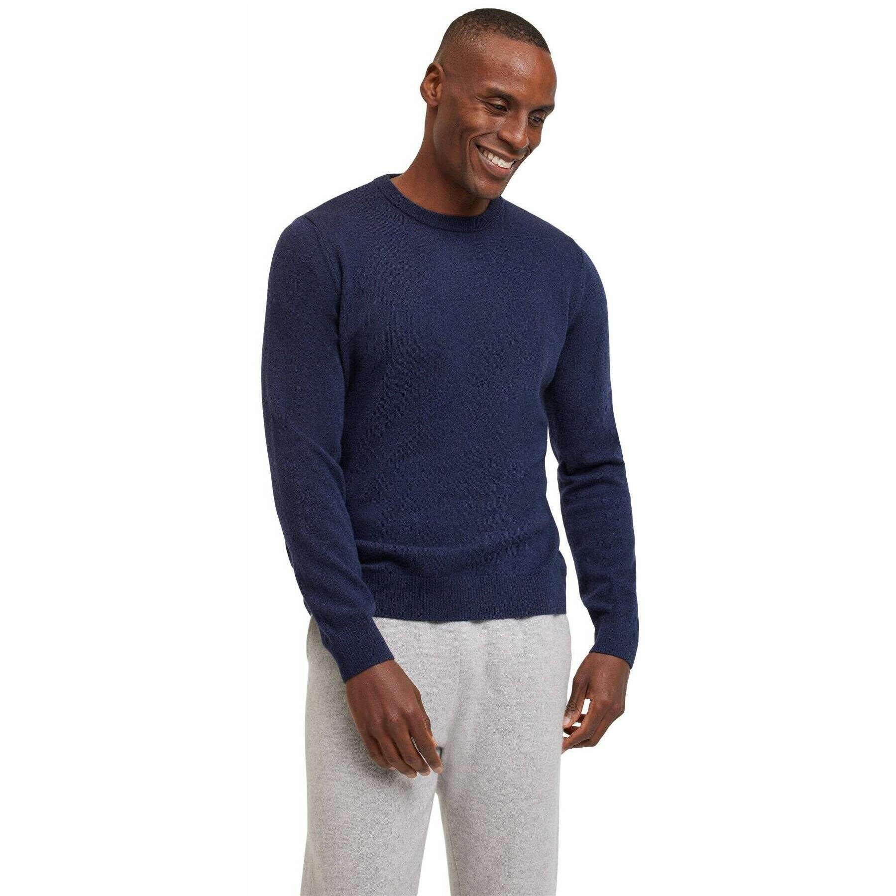 Falke Lambswool Crew Neck Sweater - Space Blue - Image 2