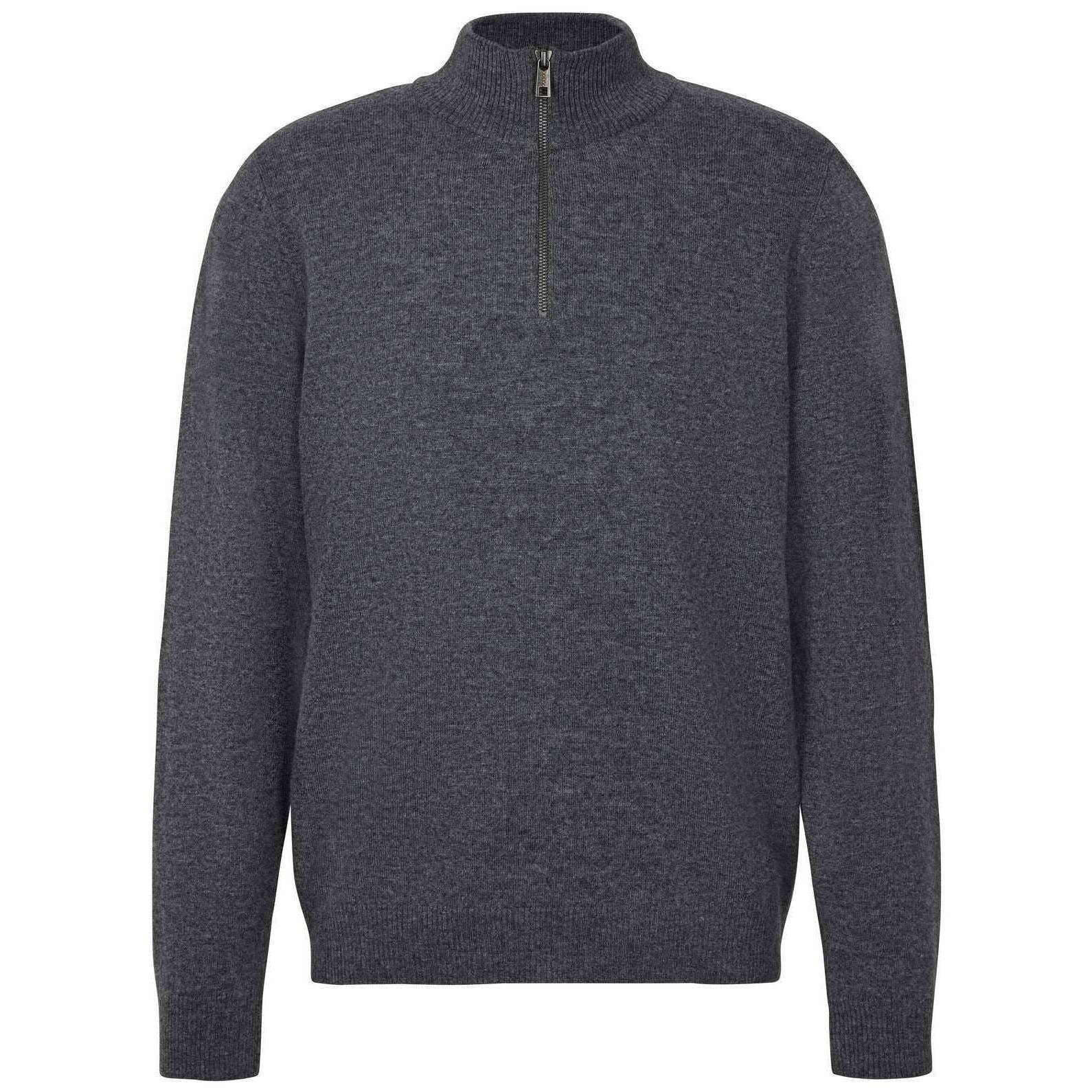 Falke Lambswool Half-Zip Sweater - Heather Dark Grey