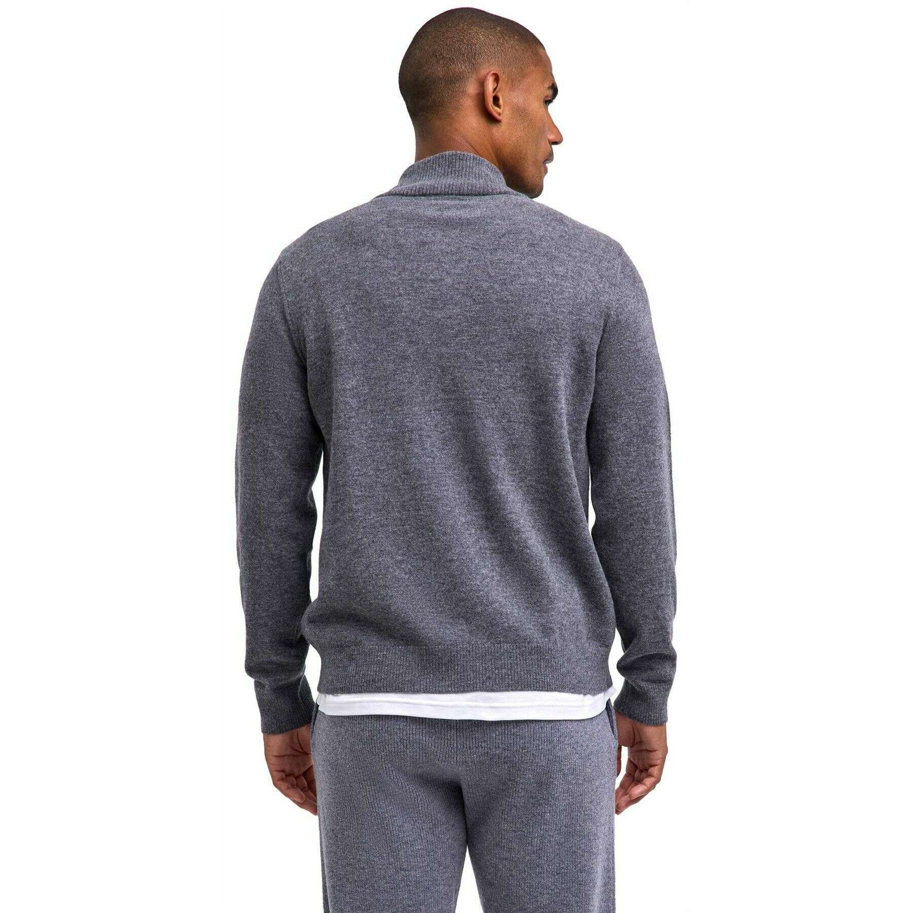 Falke Lambswool Half-Zip Sweater - Heather Dark Grey - Image 3