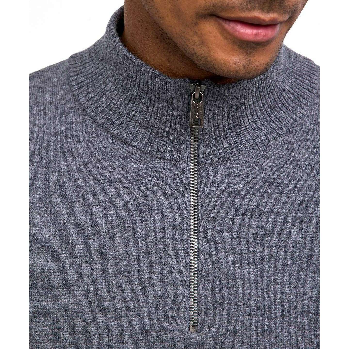 Falke Lambswool Half-Zip Sweater - Heather Dark Grey - Image 4