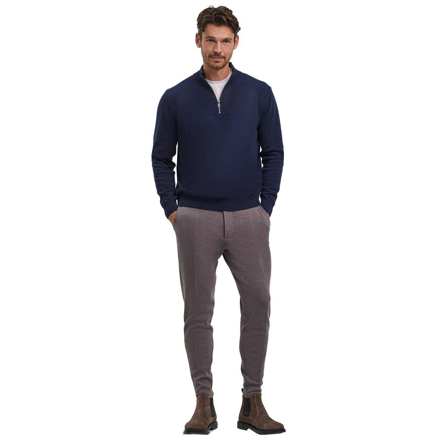 Falke Lambswool Half-Zip Sweater - Space Blue - Image 6