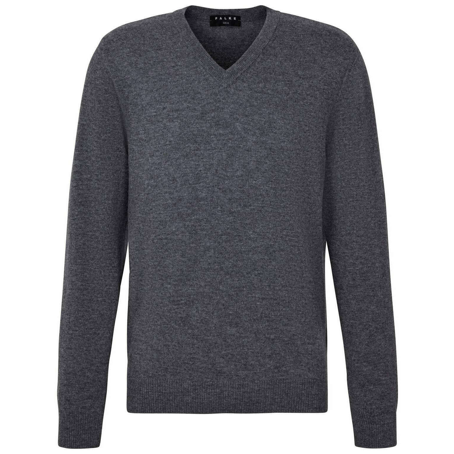 Falke Lambswool V-Neck Sweater - Heather Dark Grey