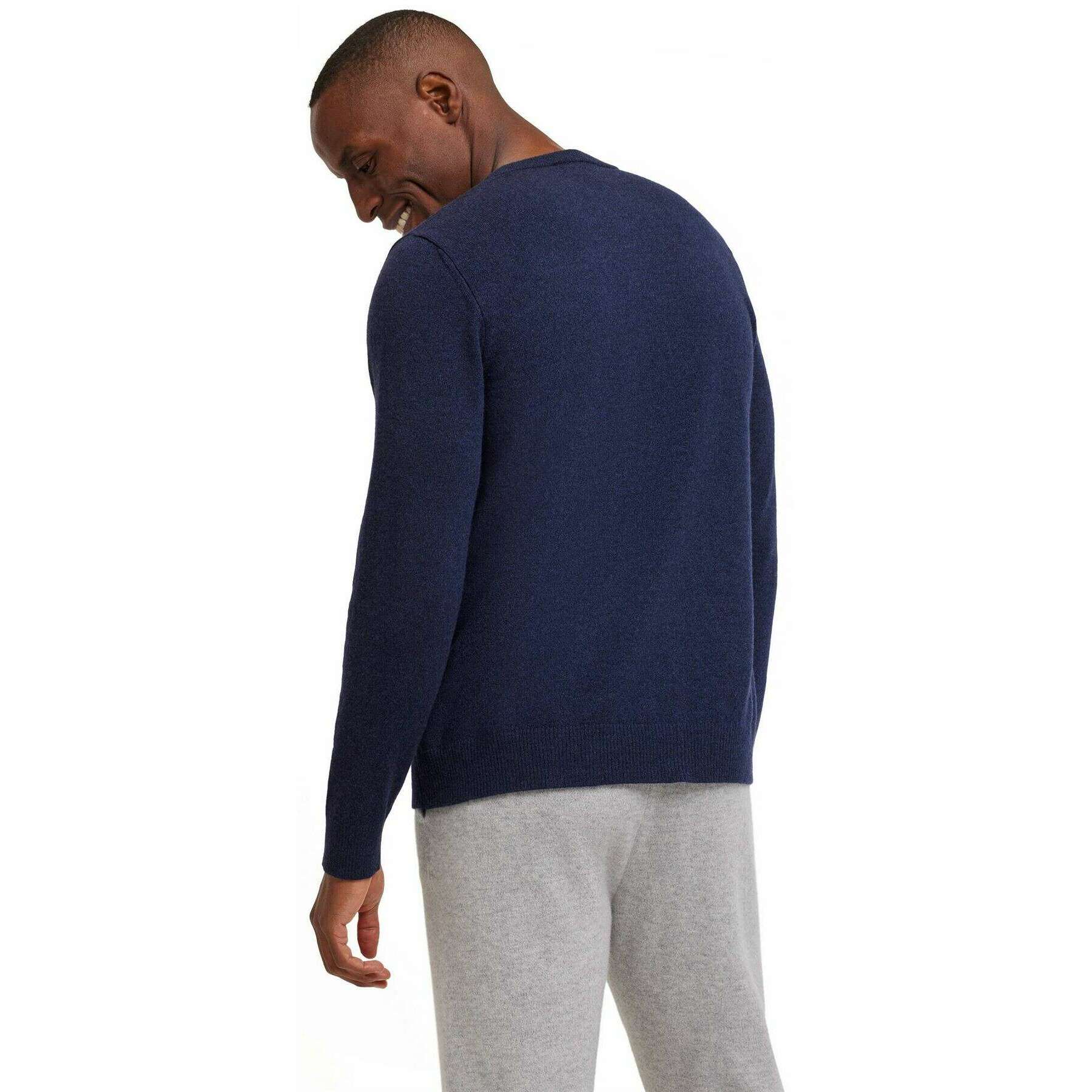 Falke Lambswool V-Neck Sweater - Space Blue - Image 3