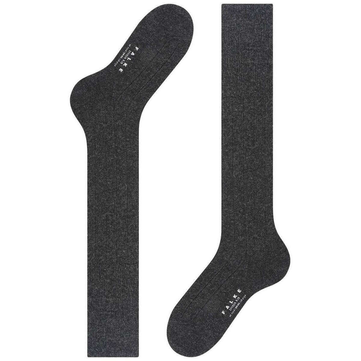Falke Lhasa Rib Knee High Socks - Anthra Mel Grey - Image 5