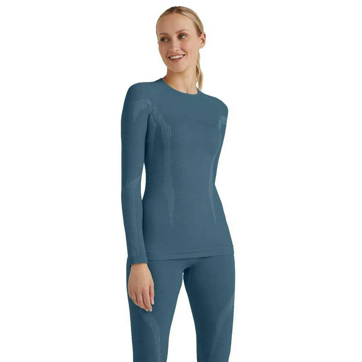 Falke Long Sleeve Wool Tech Shirt - Capitain Blue - Image 2