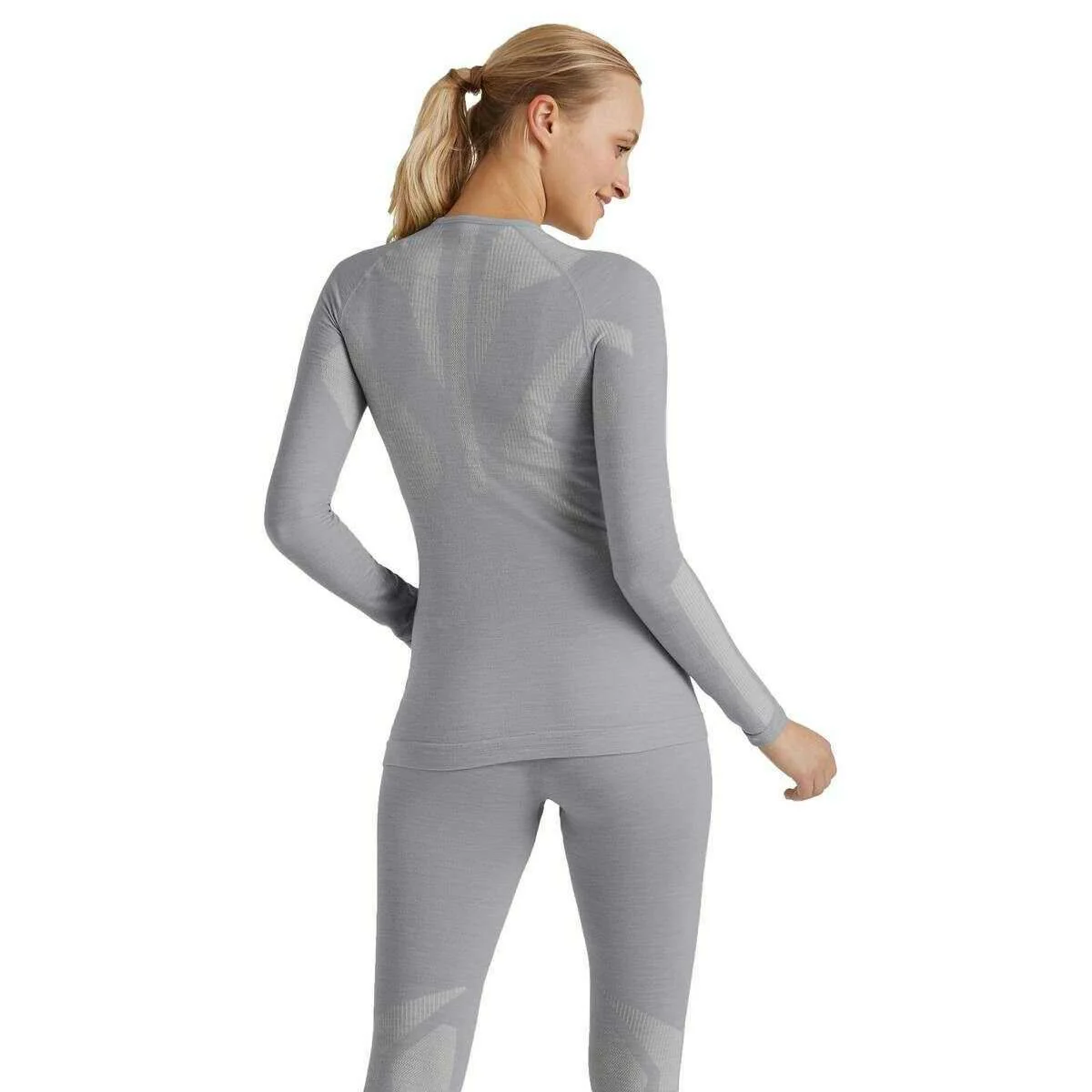 Falke Long Sleeve Wool Tech Shirt - Grey Heather - Image 3