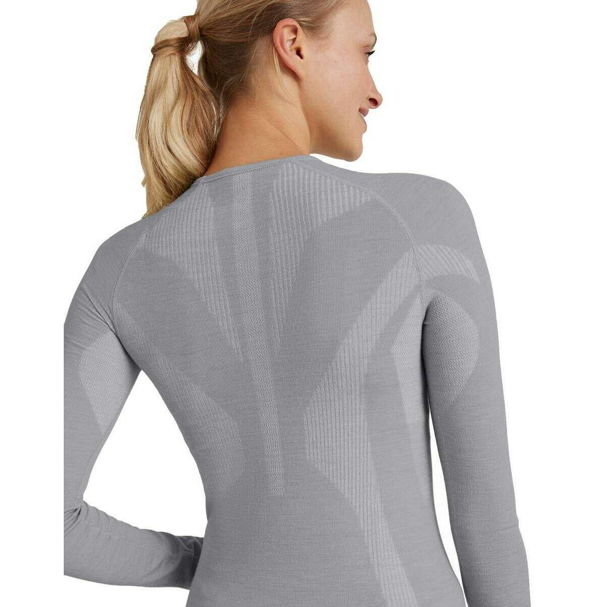 Falke Long Sleeve Wool Tech Shirt - Grey Heather - Image 5