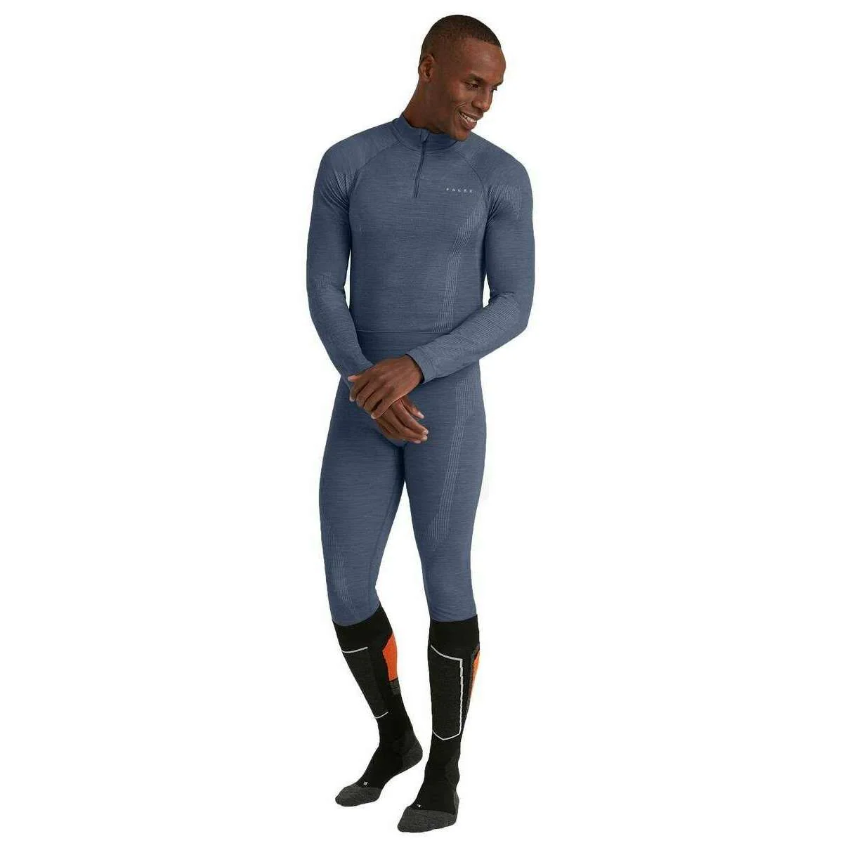 Falke Long Wool Tech Tights - Capitain Blue - Image 3
