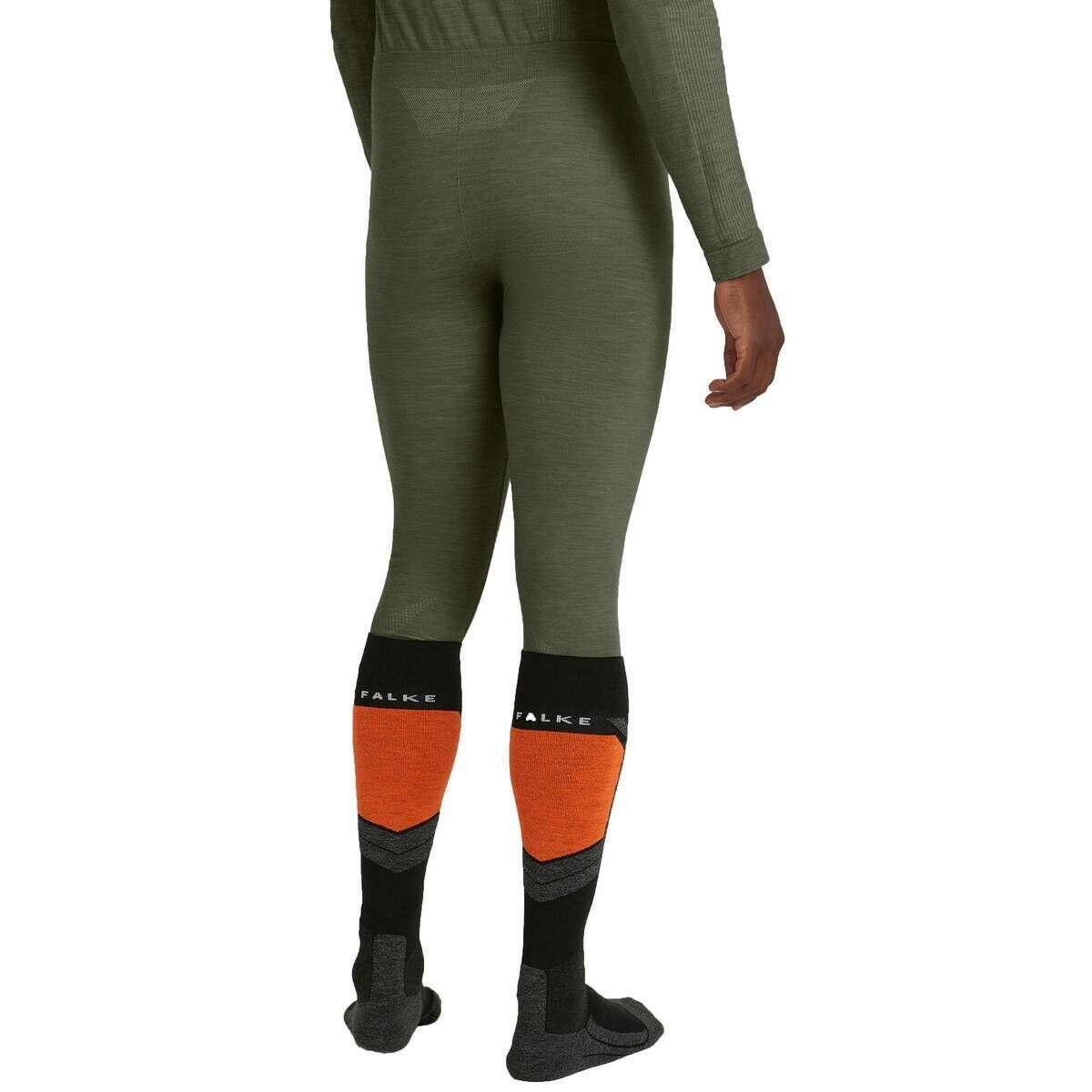 Falke Long Wool Tech Tights - Olive Green - Image 2