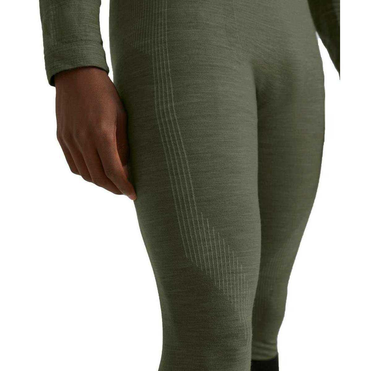 Falke Long Wool Tech Tights - Olive Green - Image 4