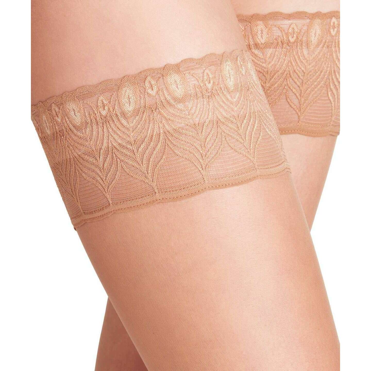 Falke Lunelle 8 Denier Stay-Ups - Powder Brown - Image 5