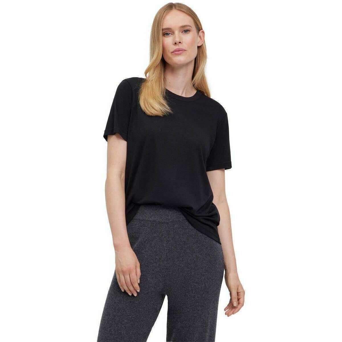 Falke Lyocell Blend Crew Neck T-Shirt - Black - Image 2