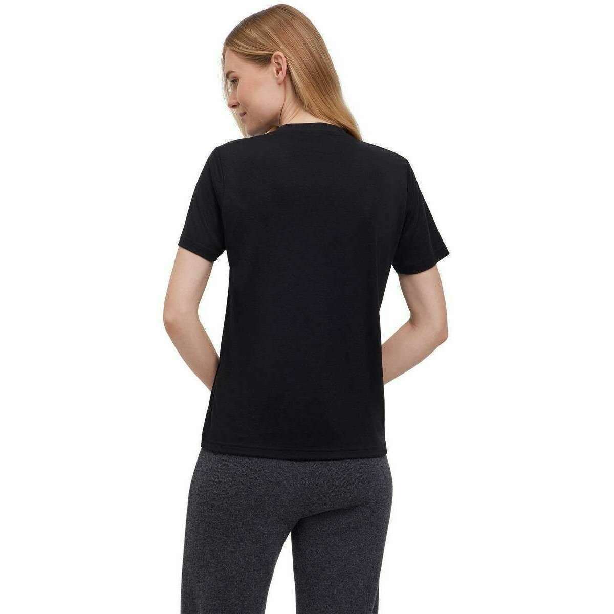 Falke Lyocell Blend V-Neck T-Shirt - Black - Image 3
