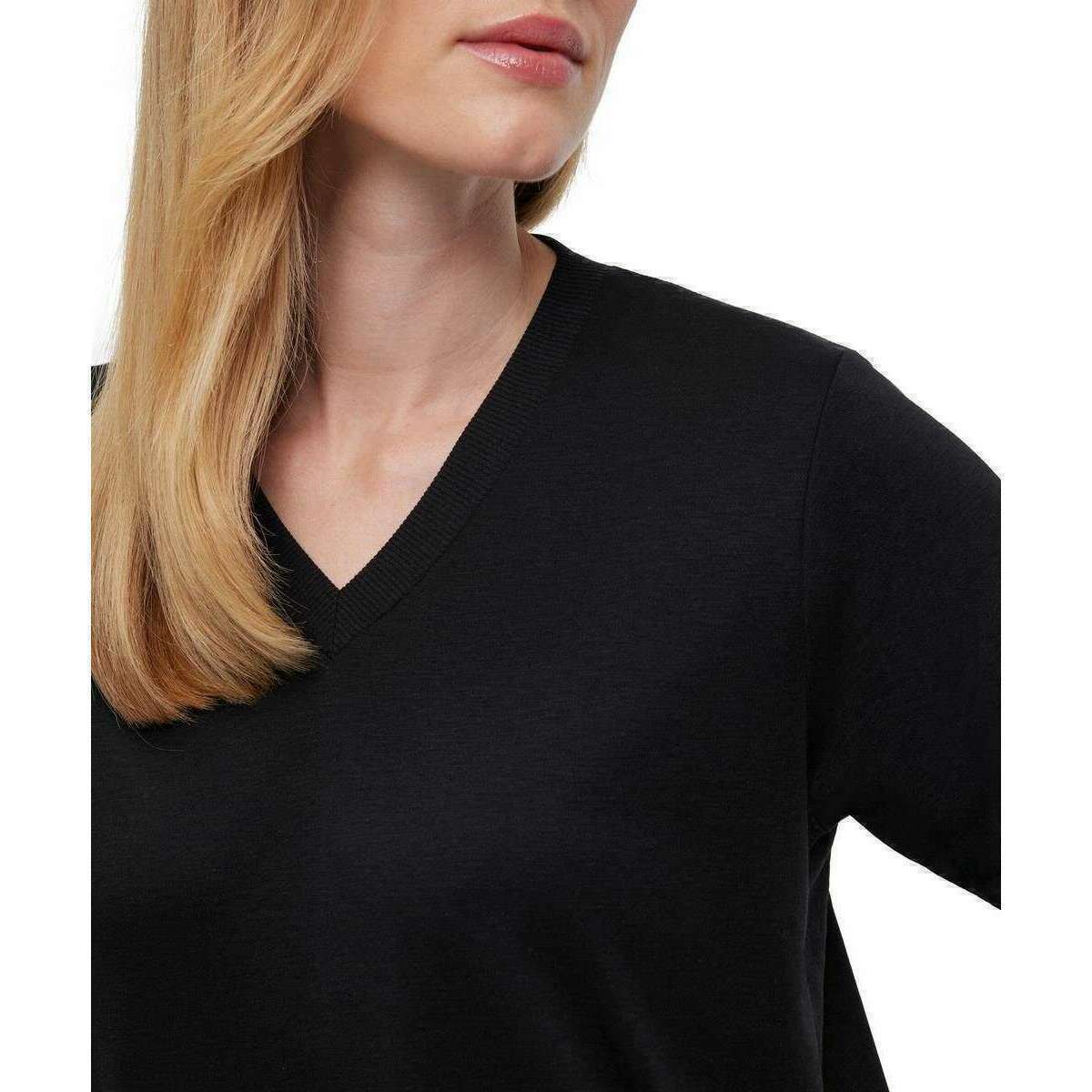 Falke Lyocell Blend V-Neck T-Shirt - Black - Image 4