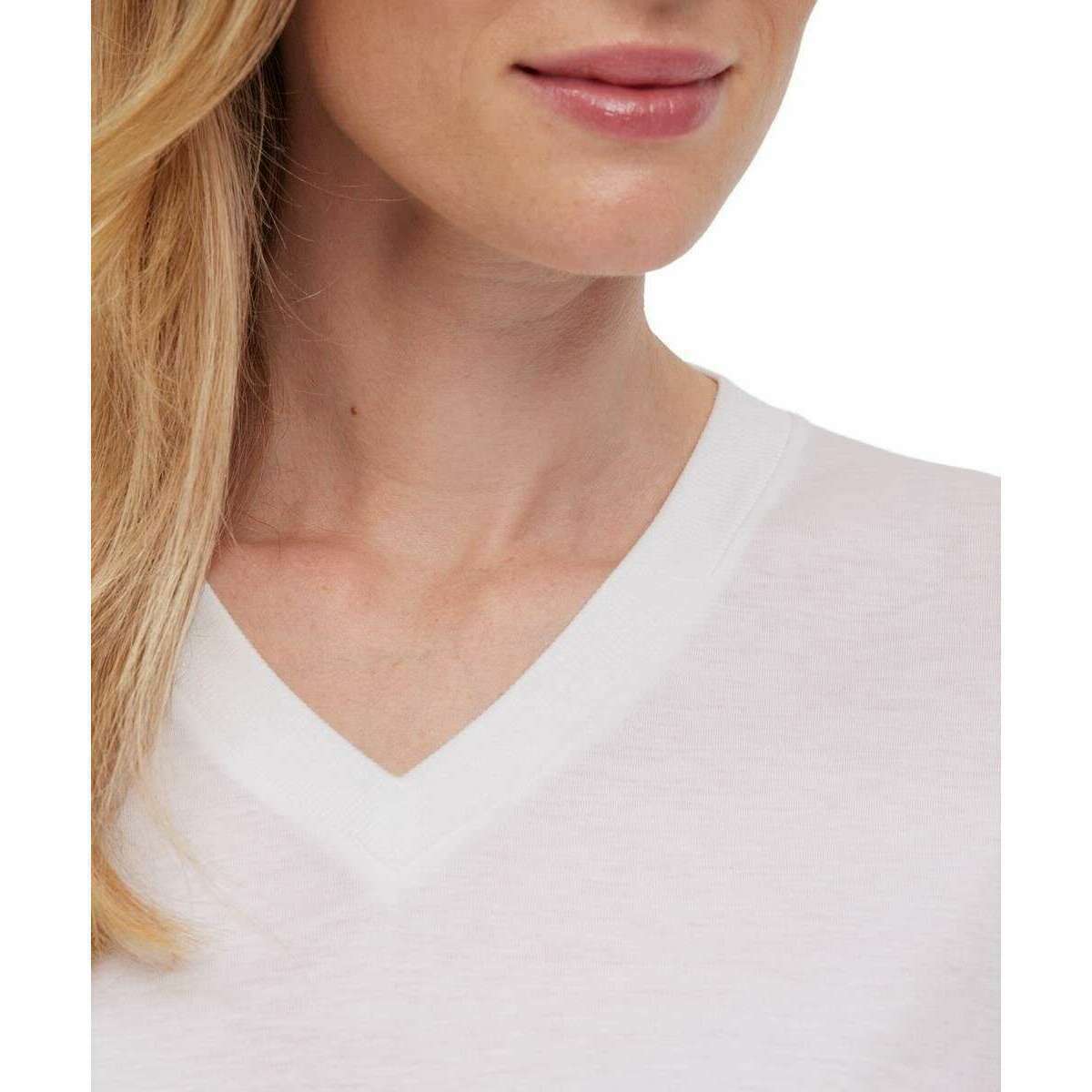 Falke Lyocell Blend V-Neck T-Shirt - White - Image 4