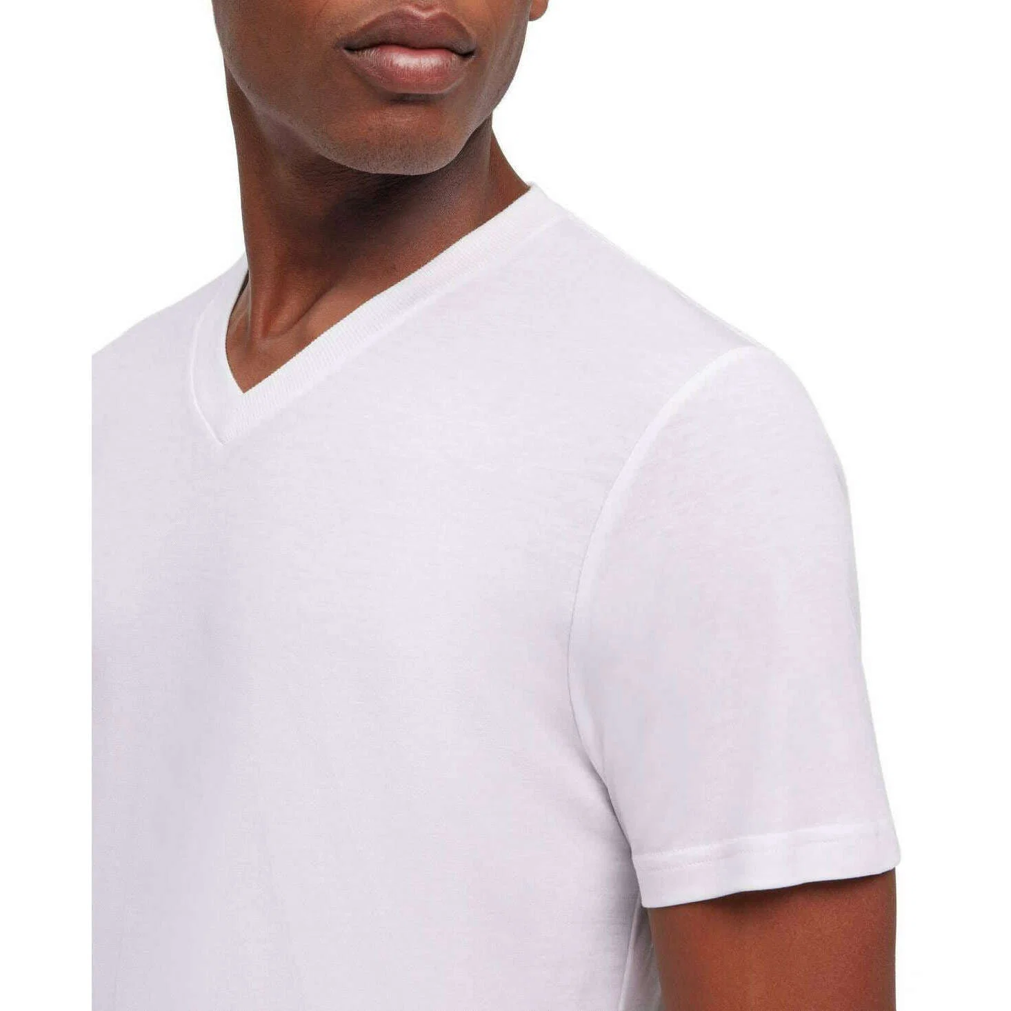Falke Lyocell Blend V-Neck T-Shirt - White - Image 4
