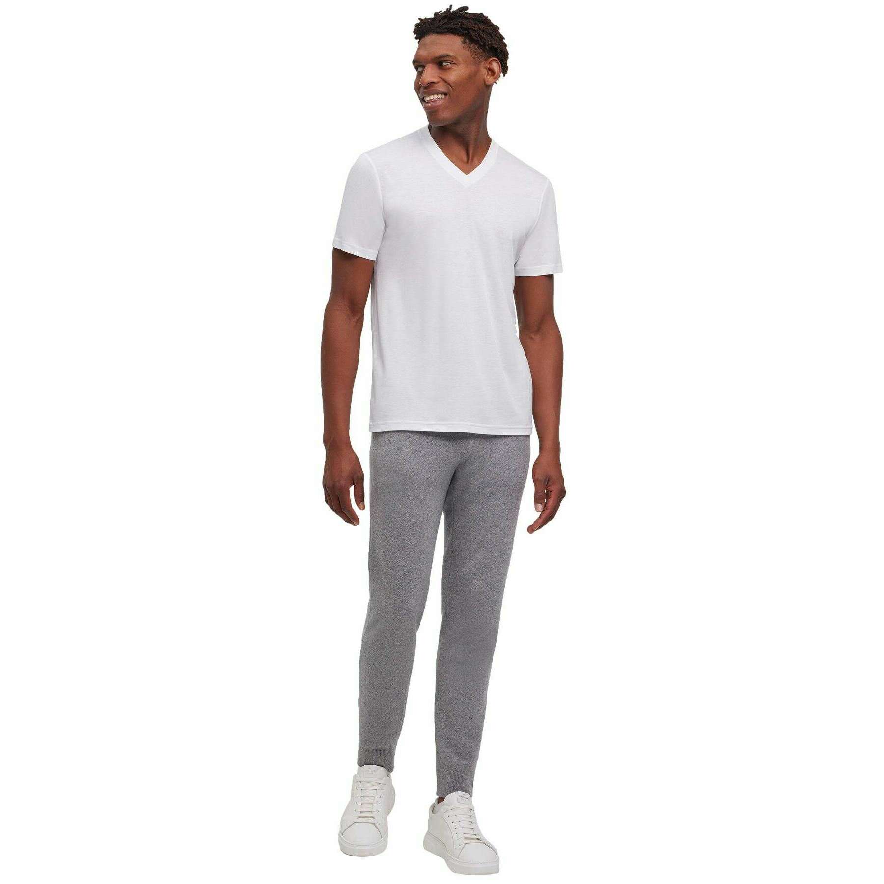 Falke Lyocell Blend V-Neck T-Shirt - White - Image 6