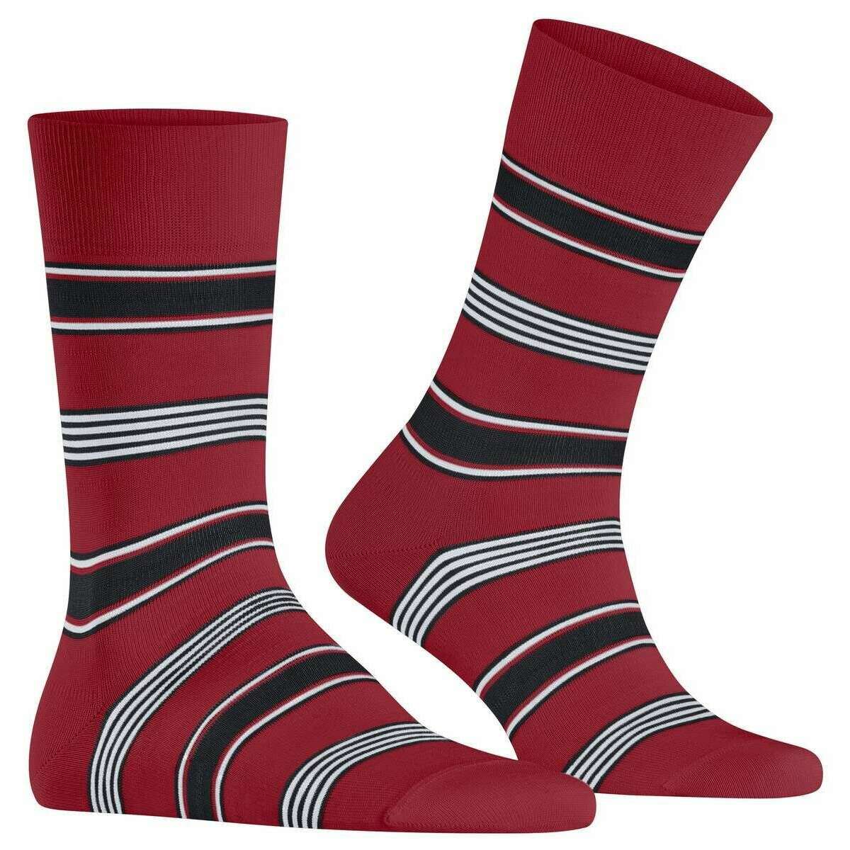 Falke Marina Stripe Socks - Scarlet Red - Image 2