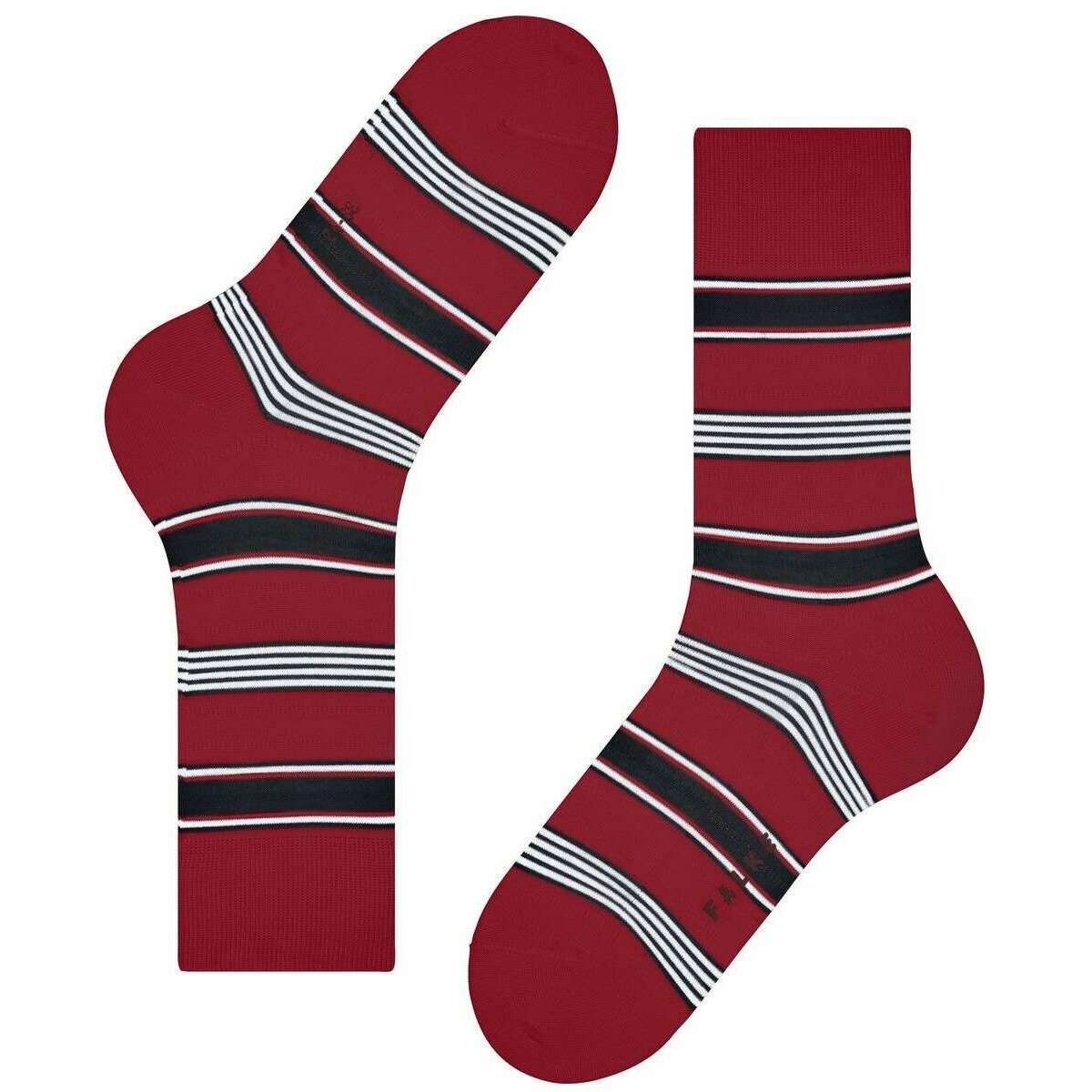 Falke Marina Stripe Socks - Scarlet Red - Image 5