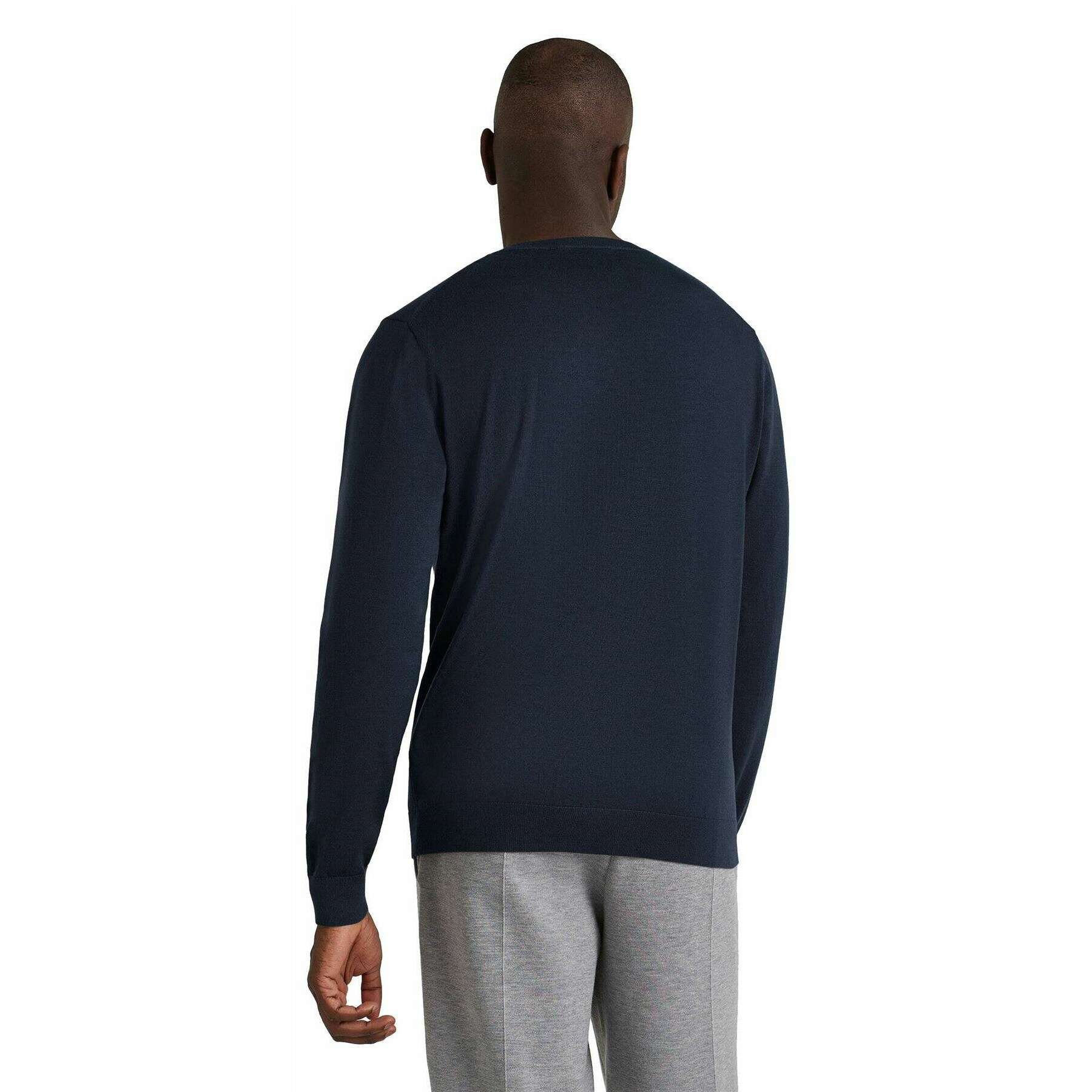 Falke Merino Ultra-Fine Crew Neck Sweater - Space Blue - Image 3