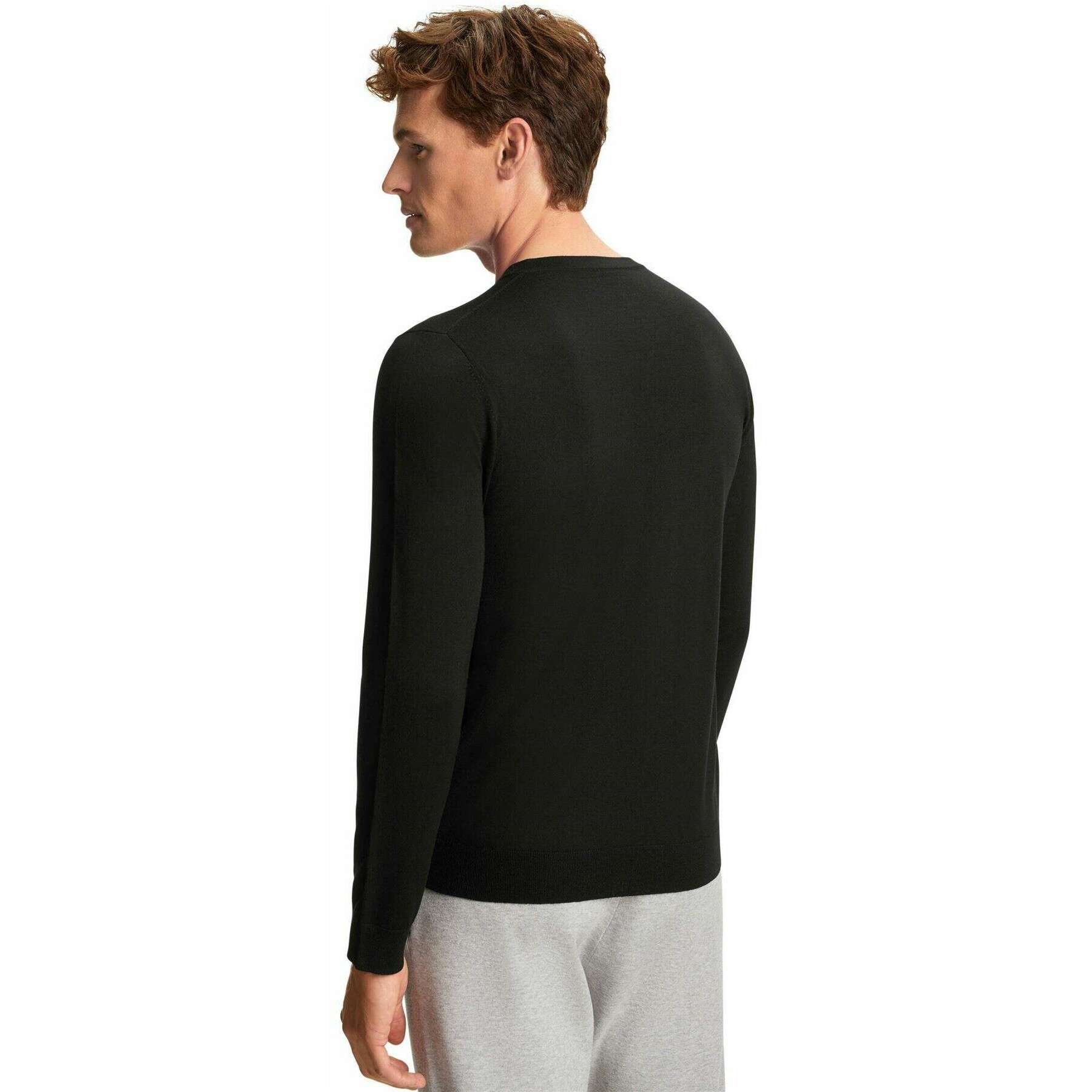 Falke Merino Ultra-Fine V-Neck Sweater - Black - Image 3