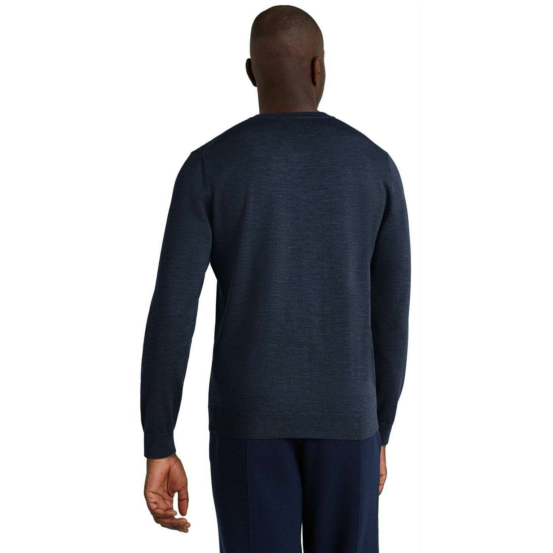 Falke Merino Ultra-Fine V-Neck Sweater - Space Blue - Image 3