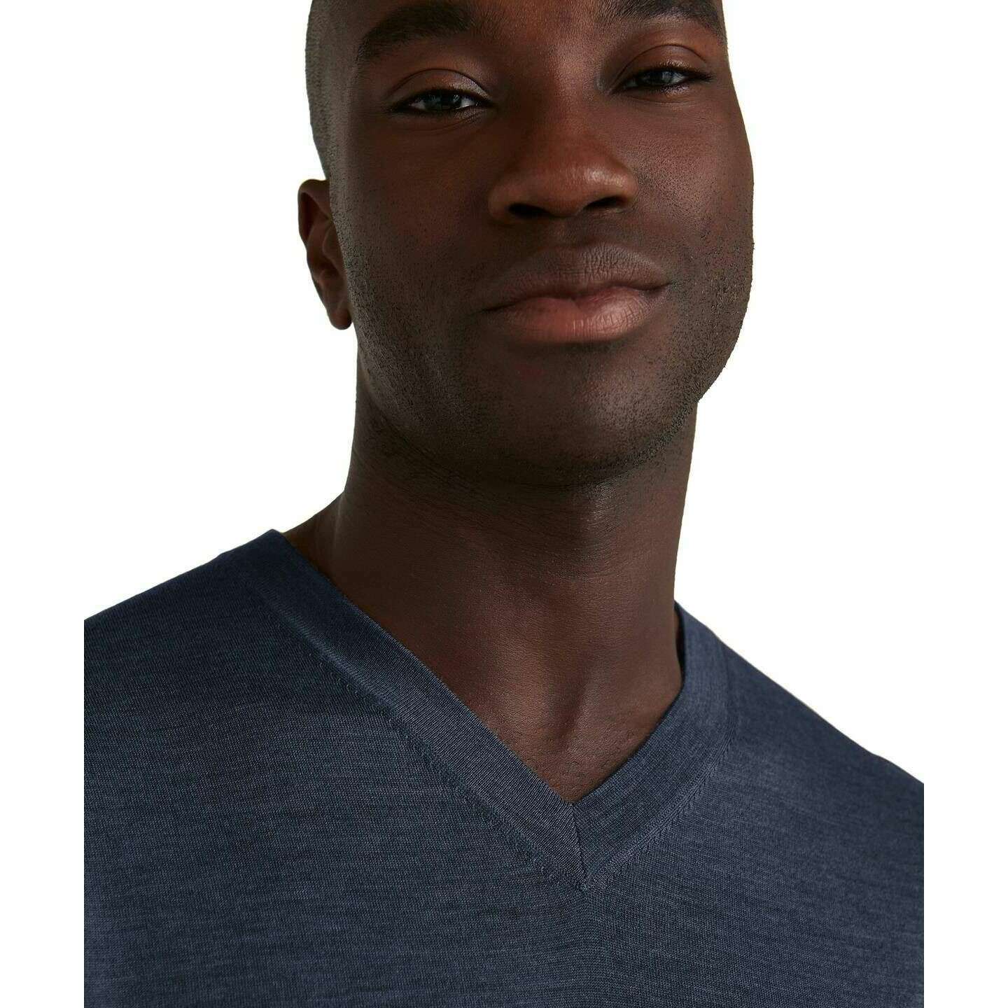 Falke Merino Ultra-Fine V-Neck Sweater - Space Blue - Image 4