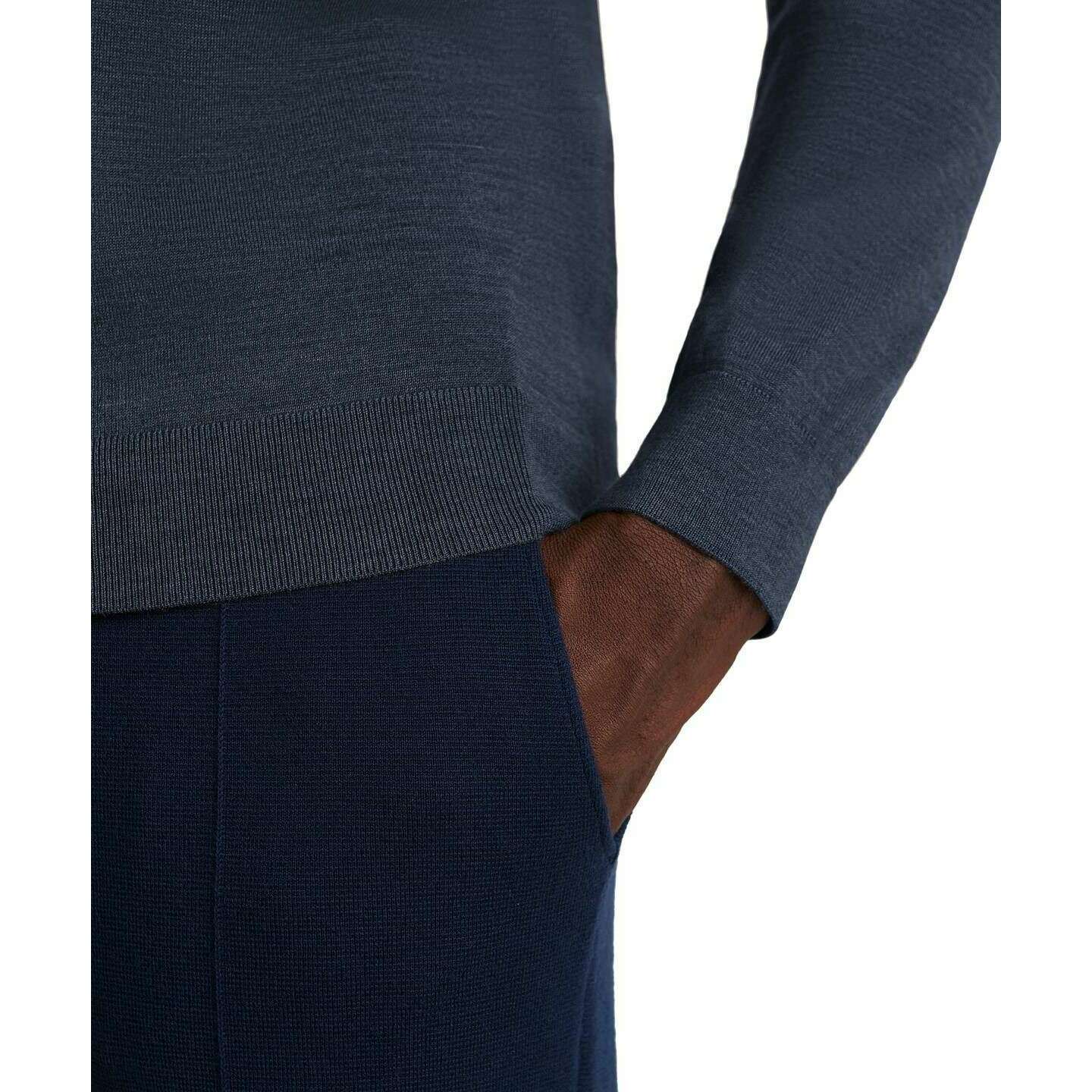 Falke Merino Ultra-Fine V-Neck Sweater - Space Blue - Image 5