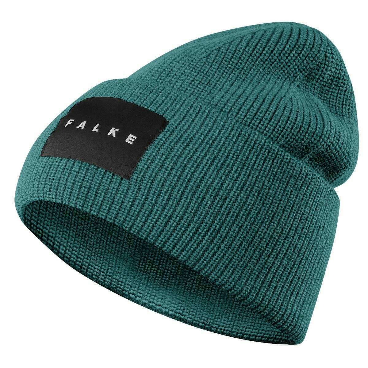 Falke Merino X-Fine Big Label Beanie - Peacock Green