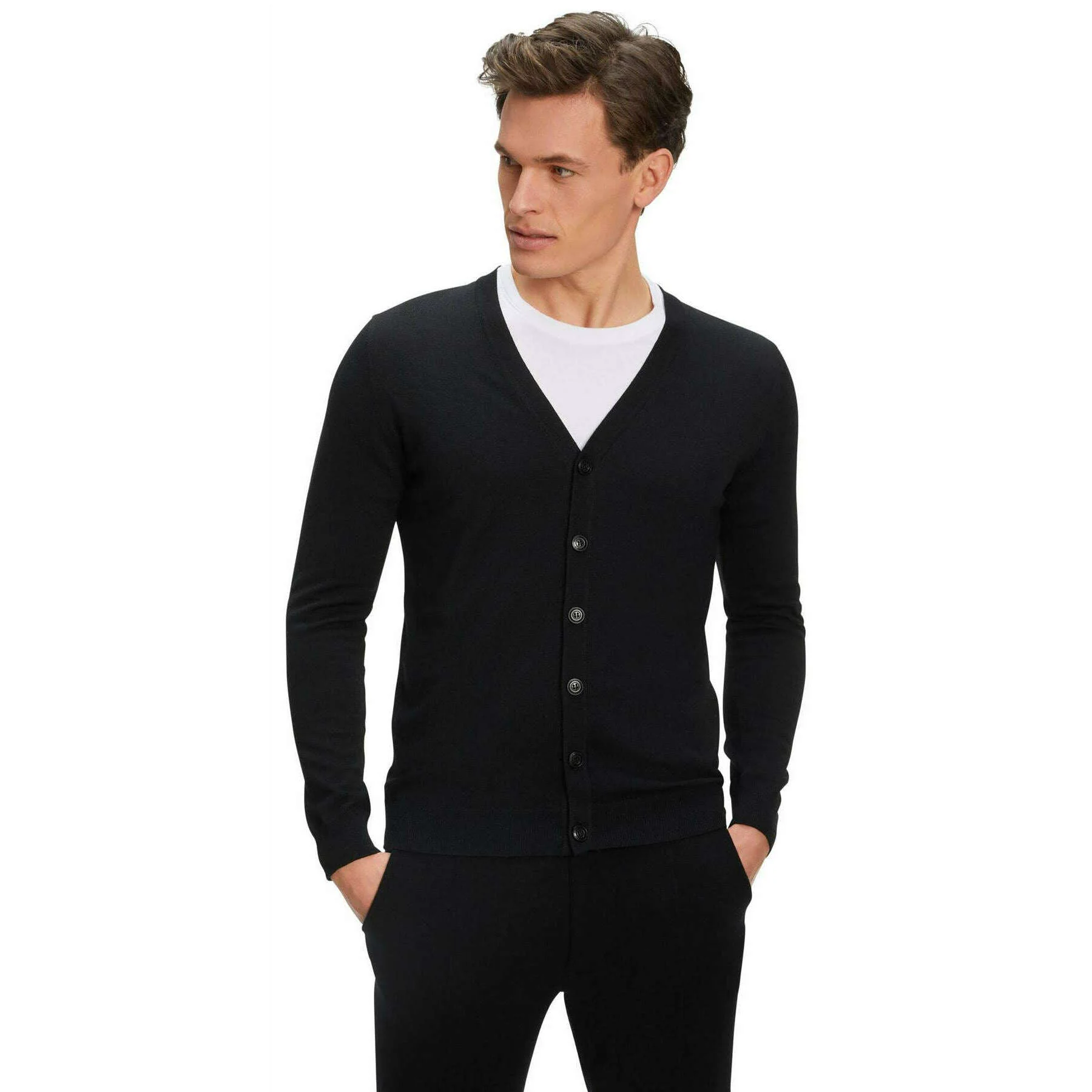 Falke Merino X-Fine Cardigan - Black - Image 2