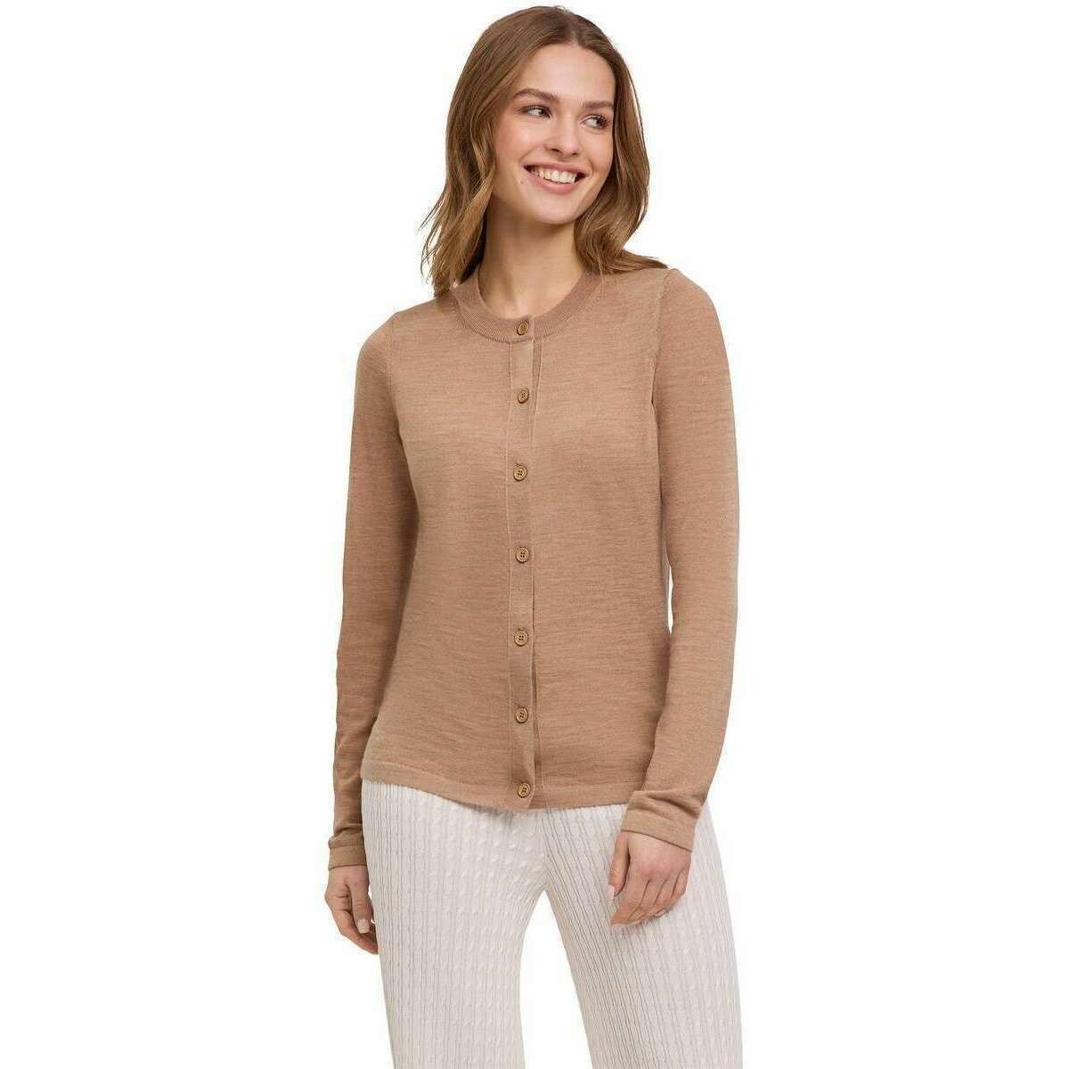 Falke Merino X-Fine Cardigan - Camel Beige - Image 2
