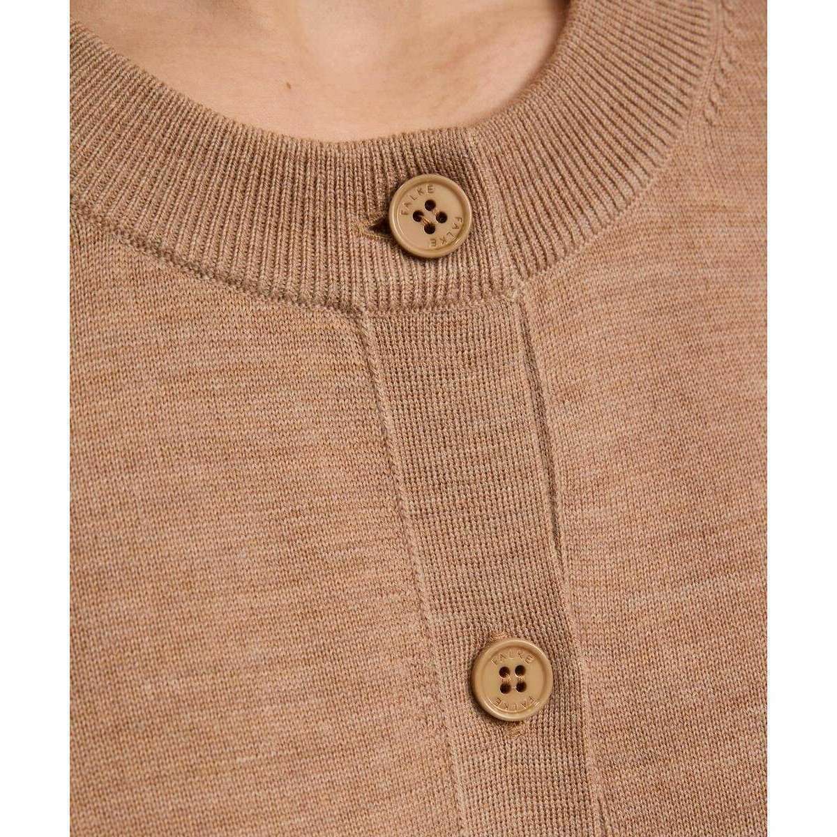 Falke Merino X-Fine Cardigan - Camel Beige - Image 5
