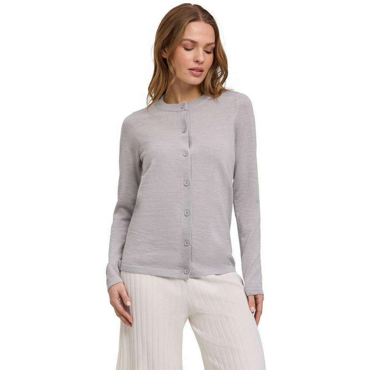Falke Merino X-Fine Cardigan - Light Grey Heather - Image 2