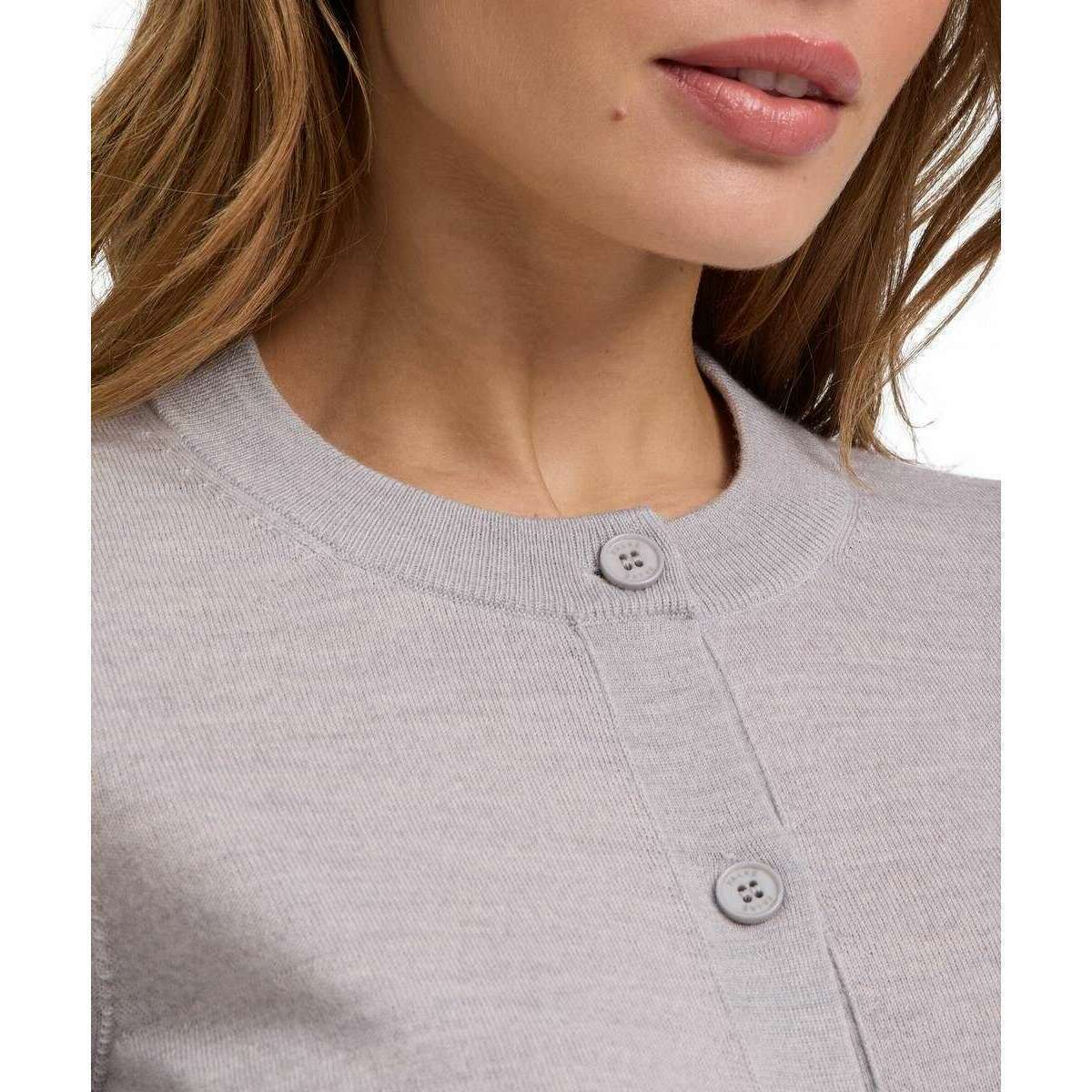 Falke Merino X-Fine Cardigan - Light Grey Heather - Image 4
