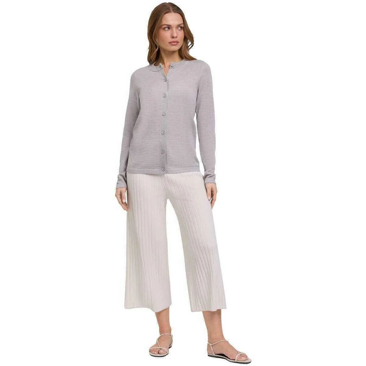 Falke Merino X-Fine Cardigan - Light Grey Heather - Image 6